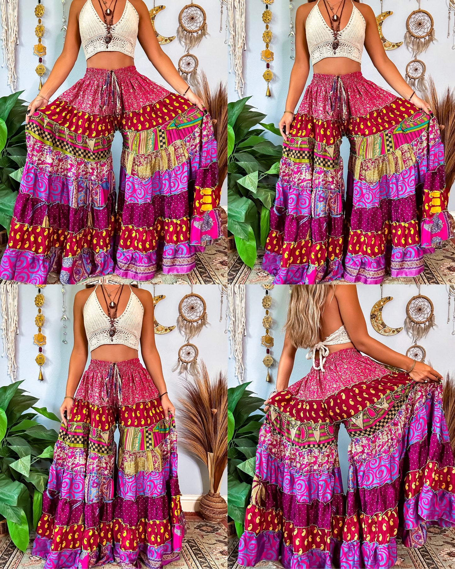 PATCHWORK TIERED PANTS