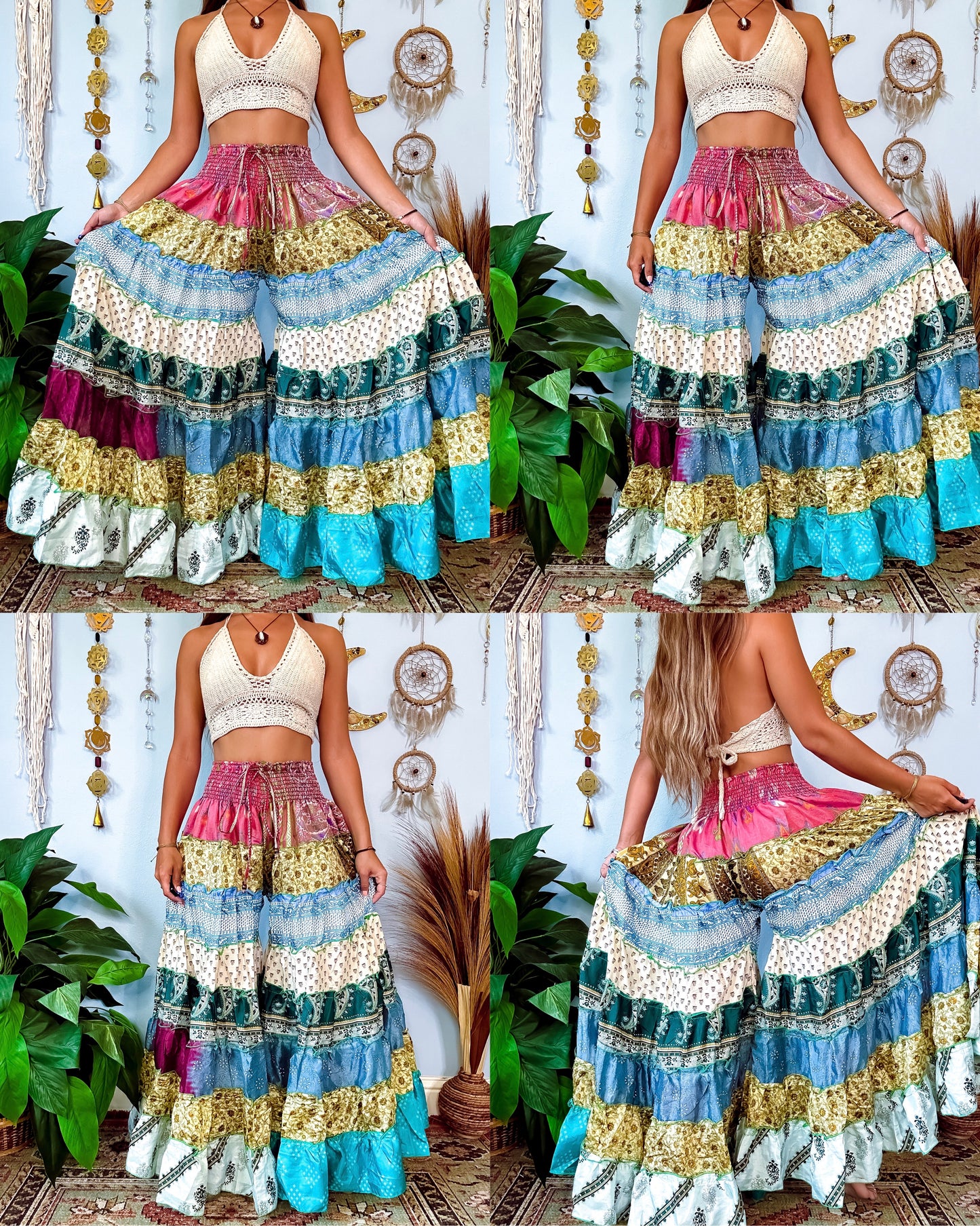 PATCHWORK TIERED PANTS