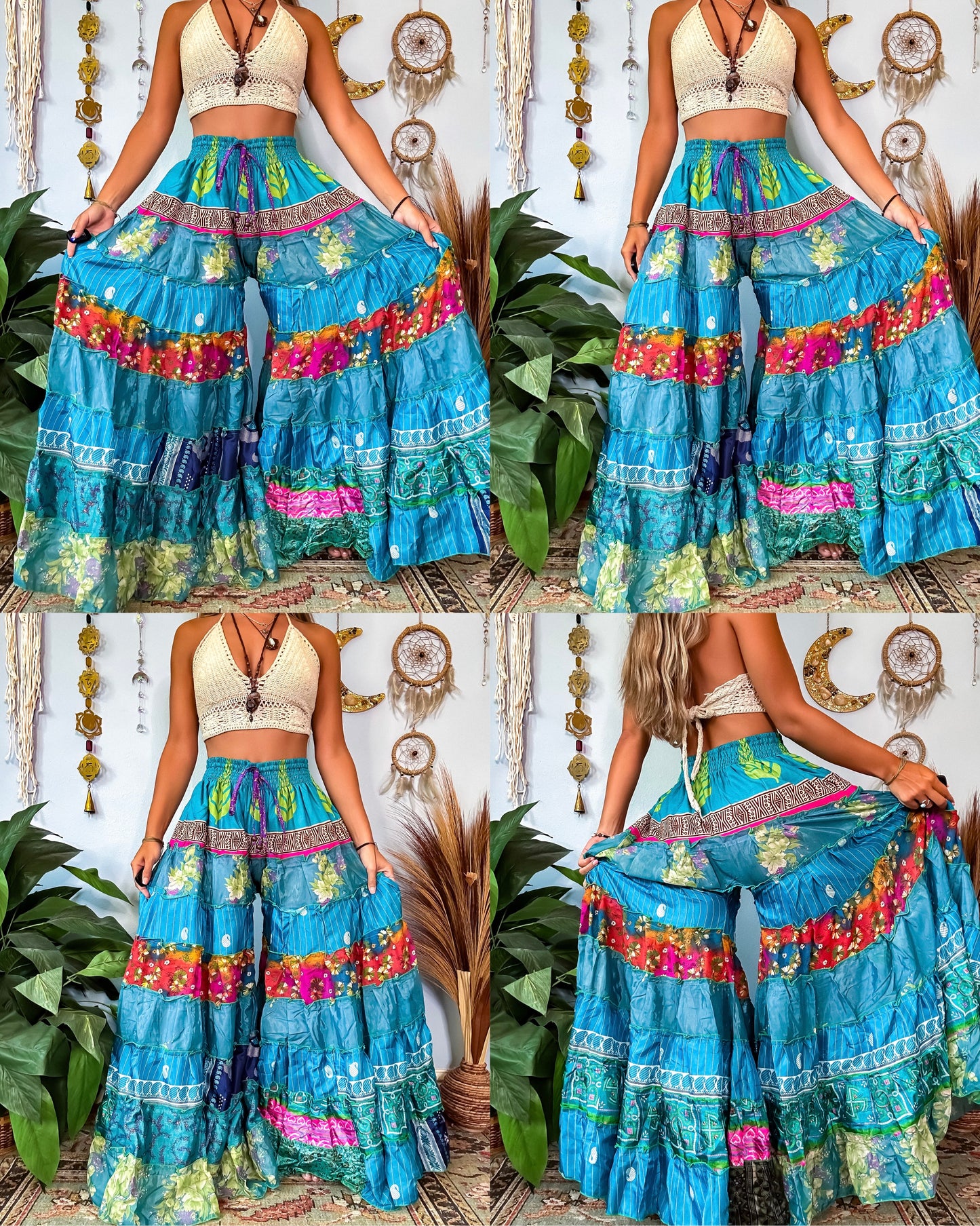 PATCHWORK TIERED PANTS