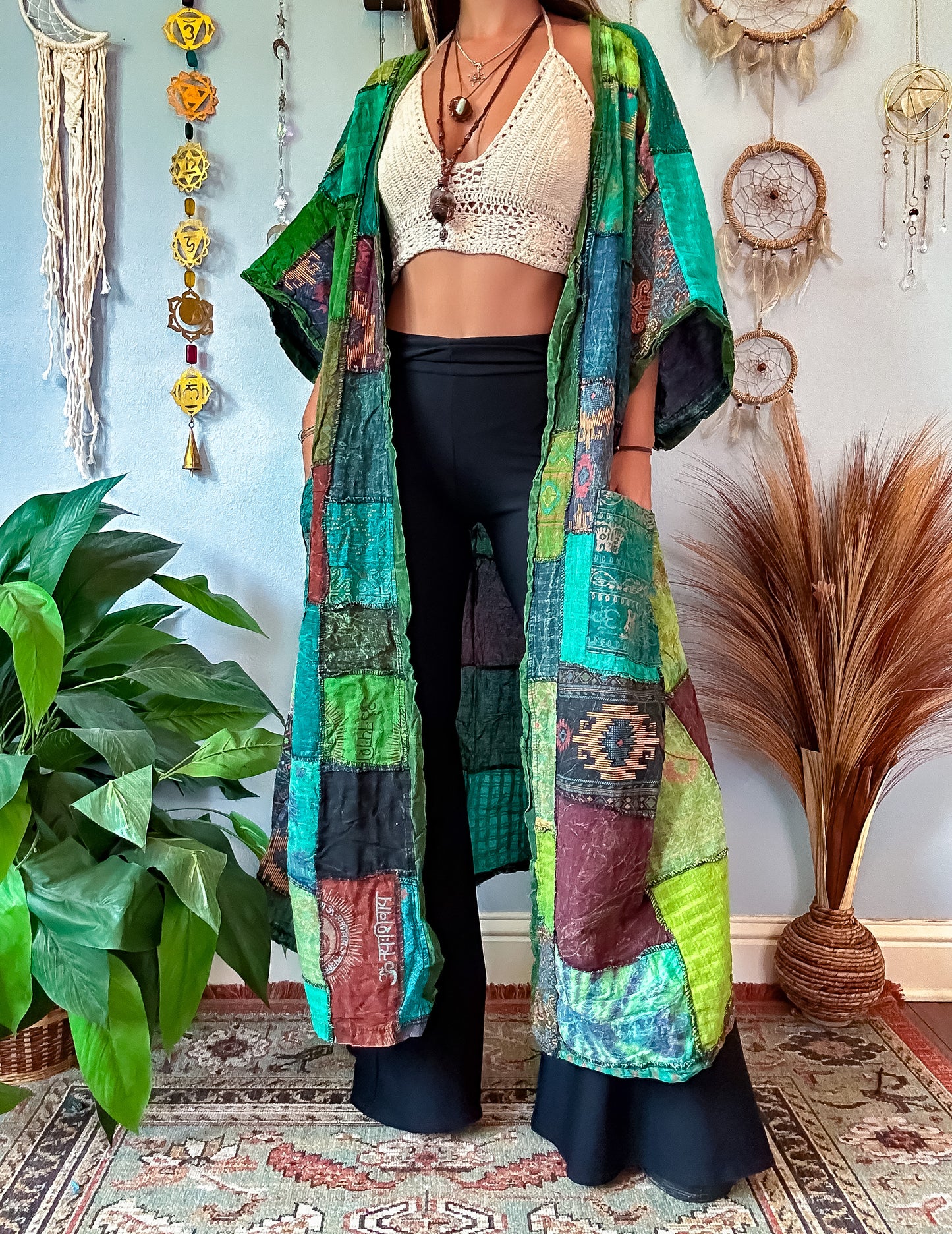 WOODLAND PATCHWORK DUSTER - FOREST TONED