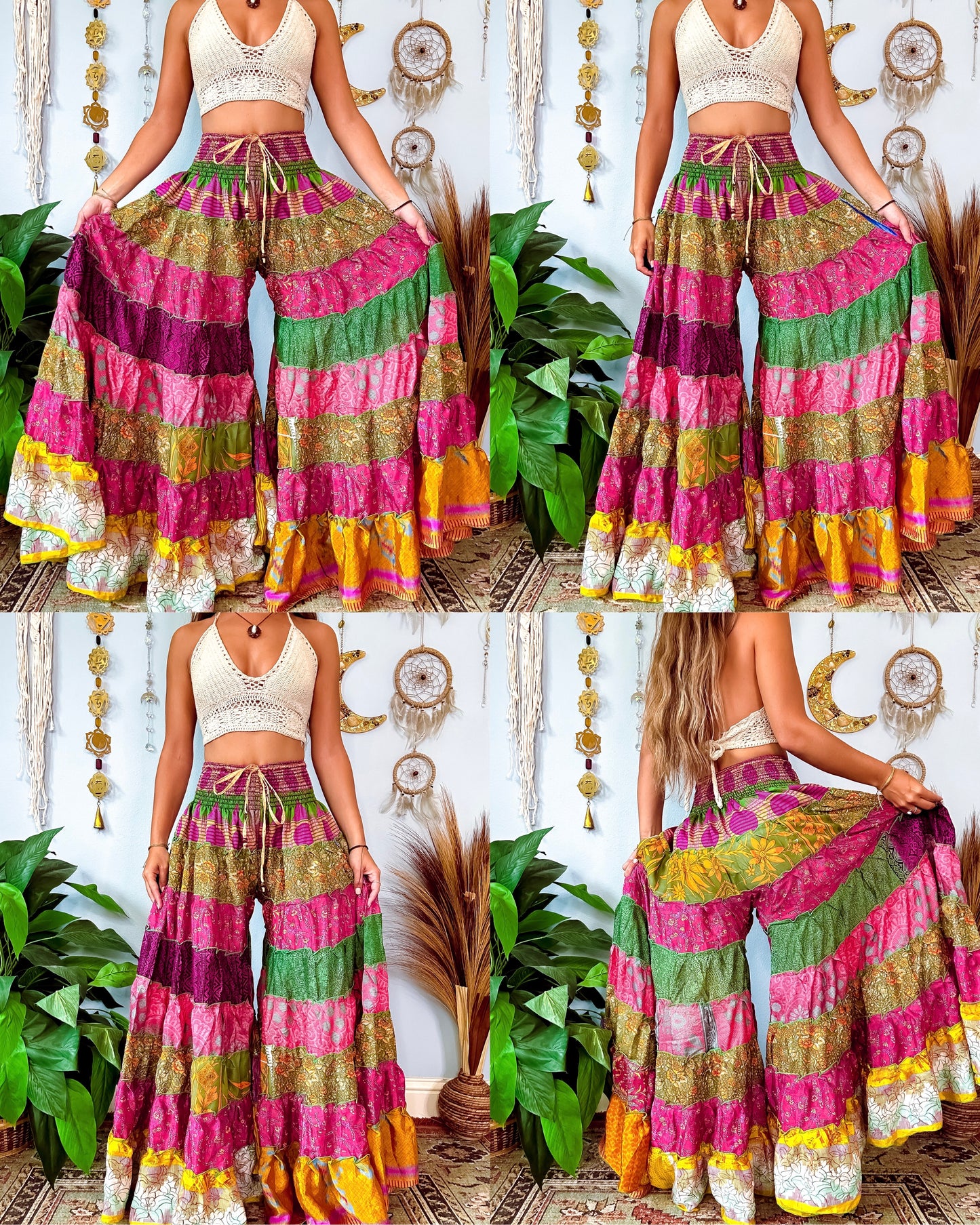 PATCHWORK TIERED PANTS