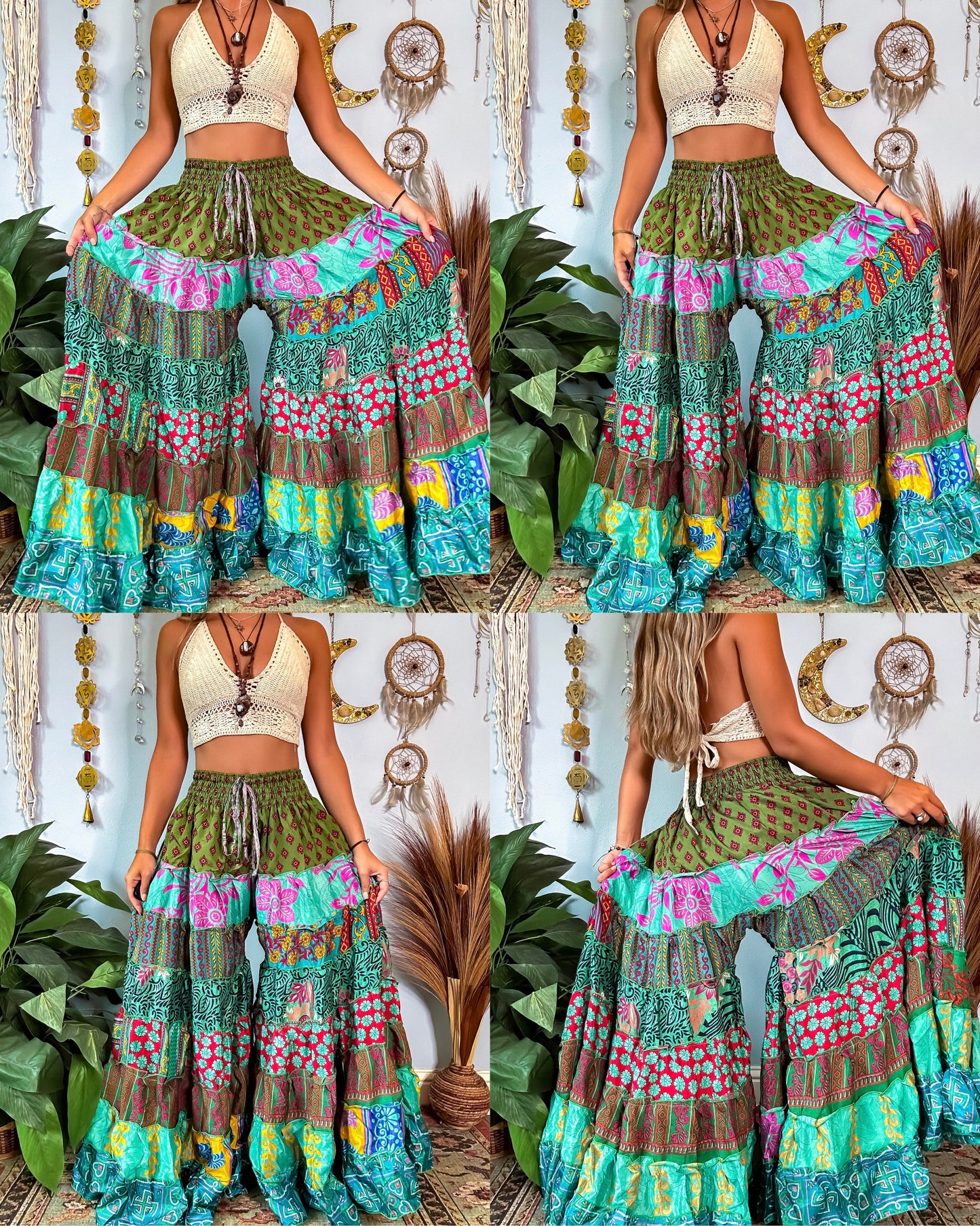 PATCHWORK TIERED PANTS