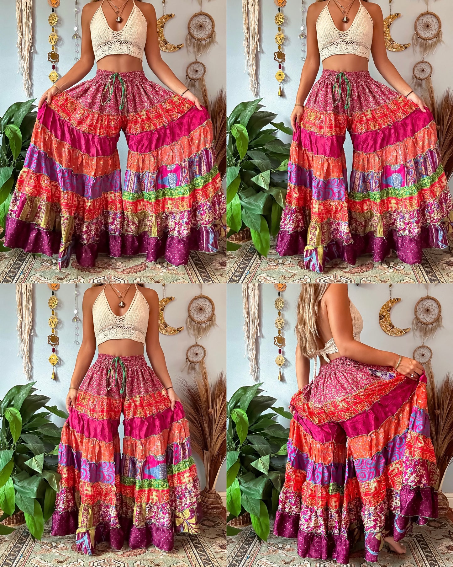 PATCHWORK TIERED PANTS