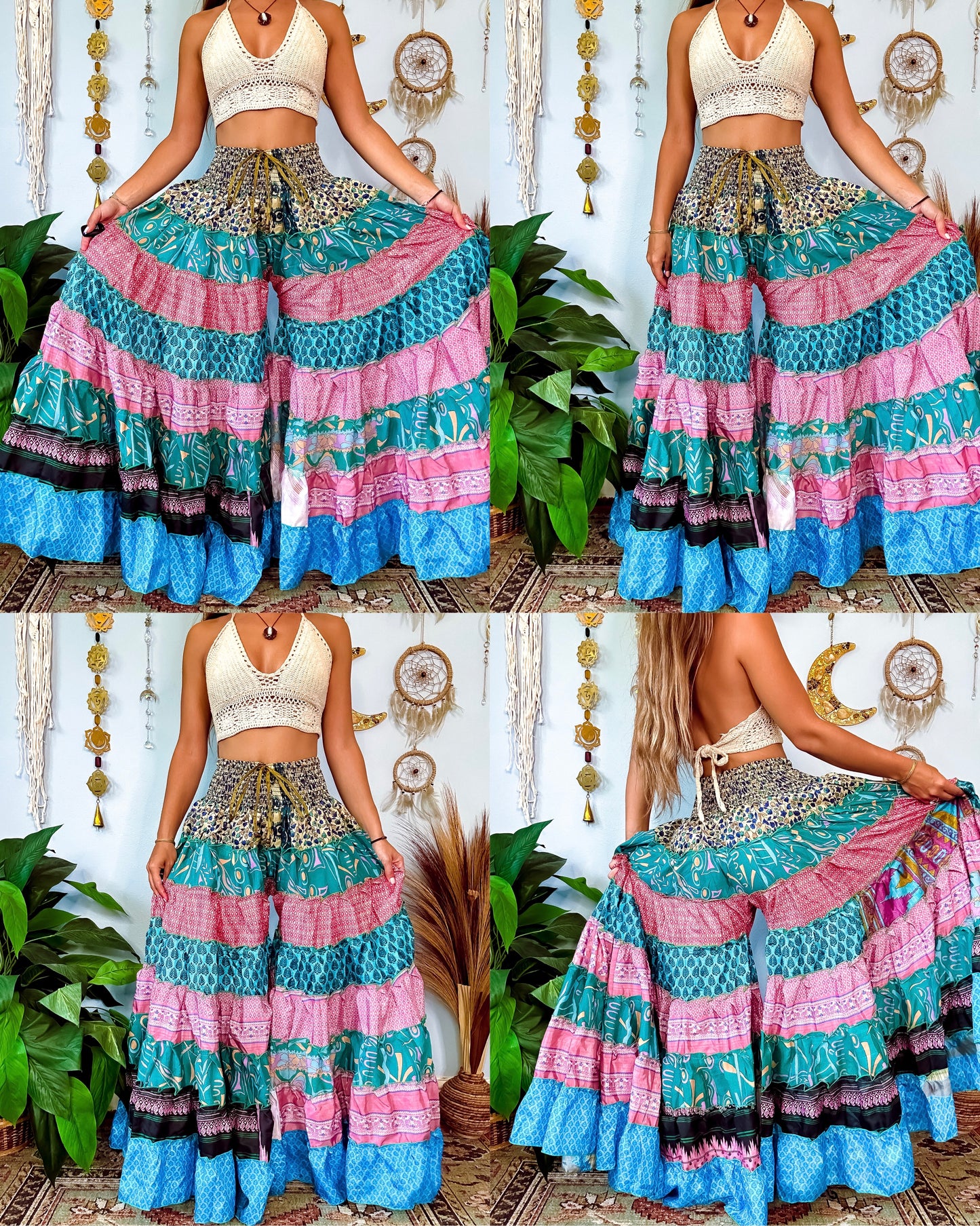 PATCHWORK TIERED PANTS
