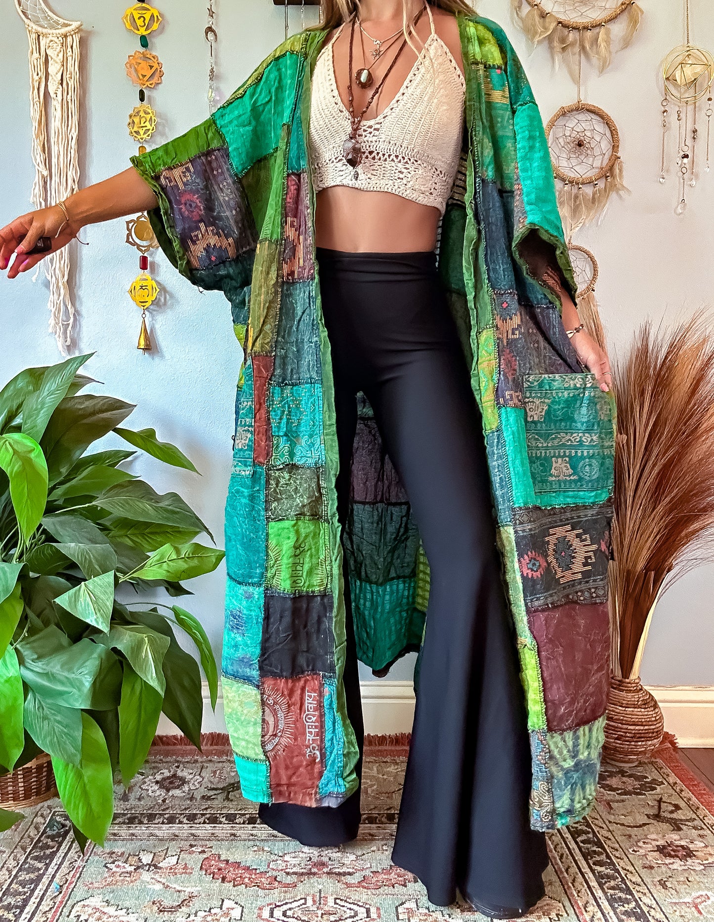 WOODLAND PATCHWORK DUSTER - FOREST TONED