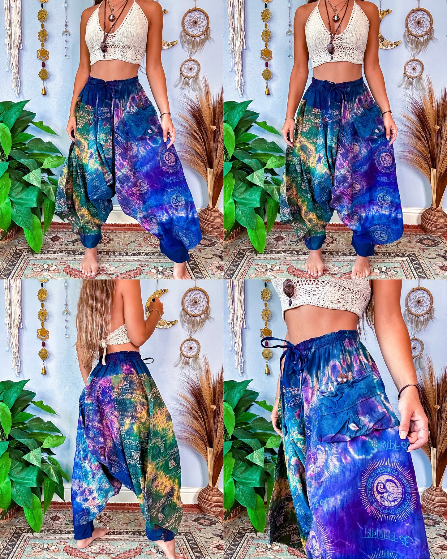 OMARI DROP CROTCH HAREM TROUSERS