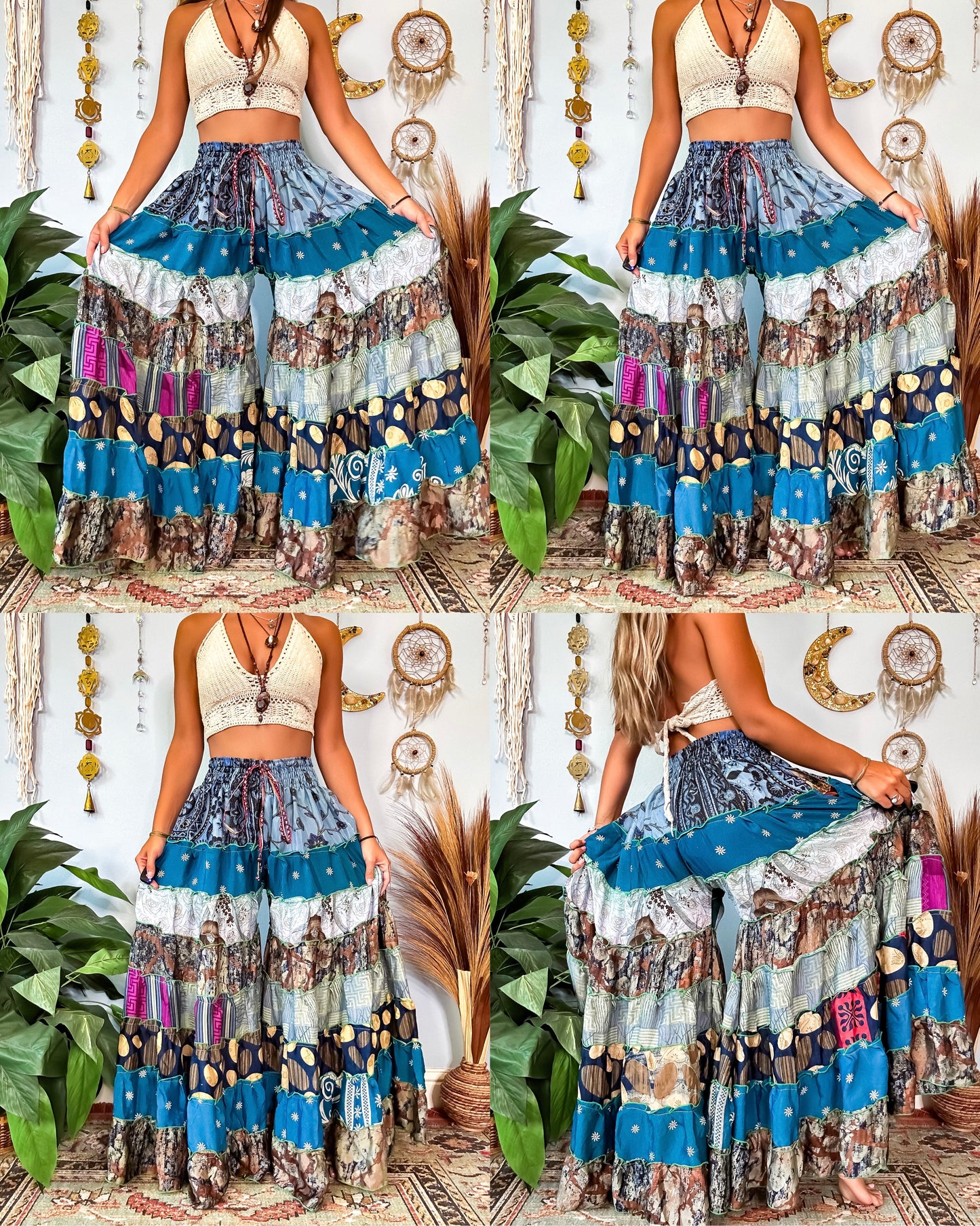 PATCHWORK TIERED PANTS