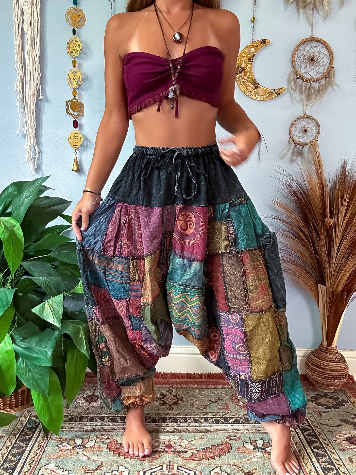 FORESTER HAREM TROUSERS - STONE / EARTH