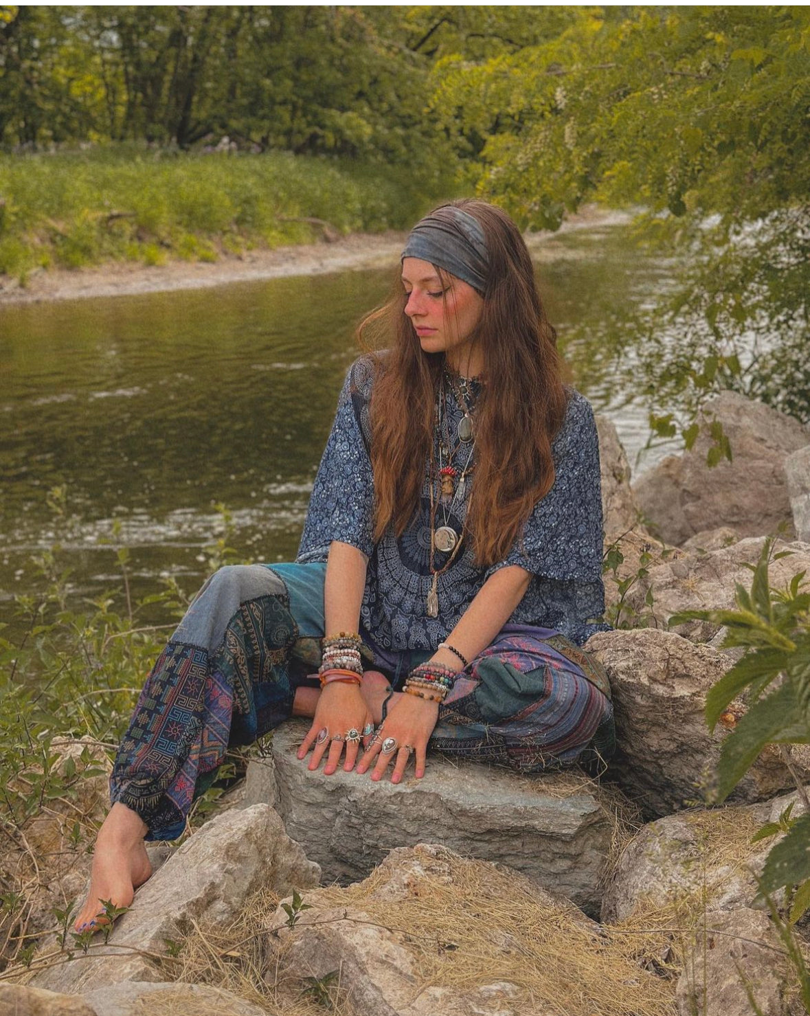 WOODLAND HAREM TROUSERS - COOL TONED
