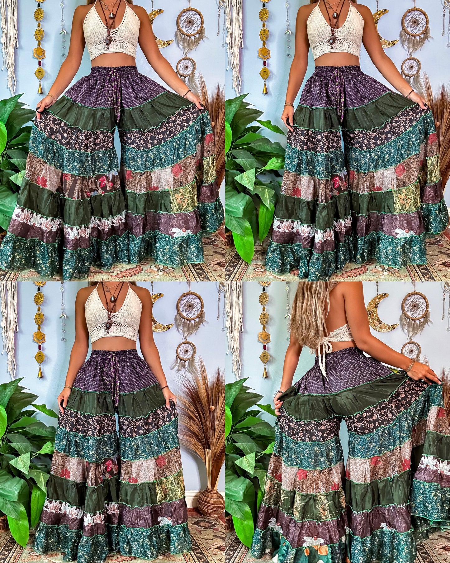 PATCHWORK TIERED PANTS