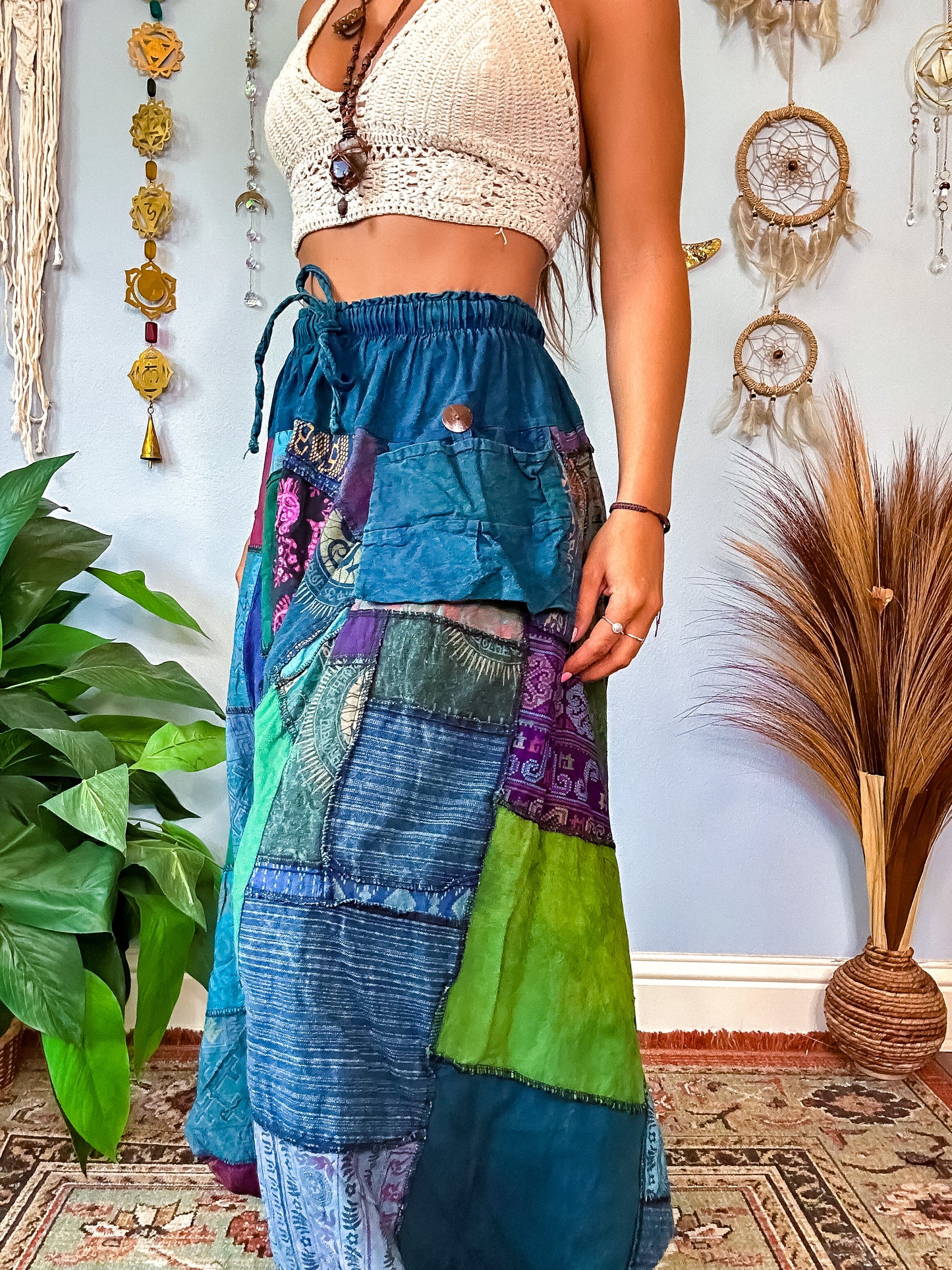 WOODLAND DROP CROTCH HAREM TROUSERS - COOL