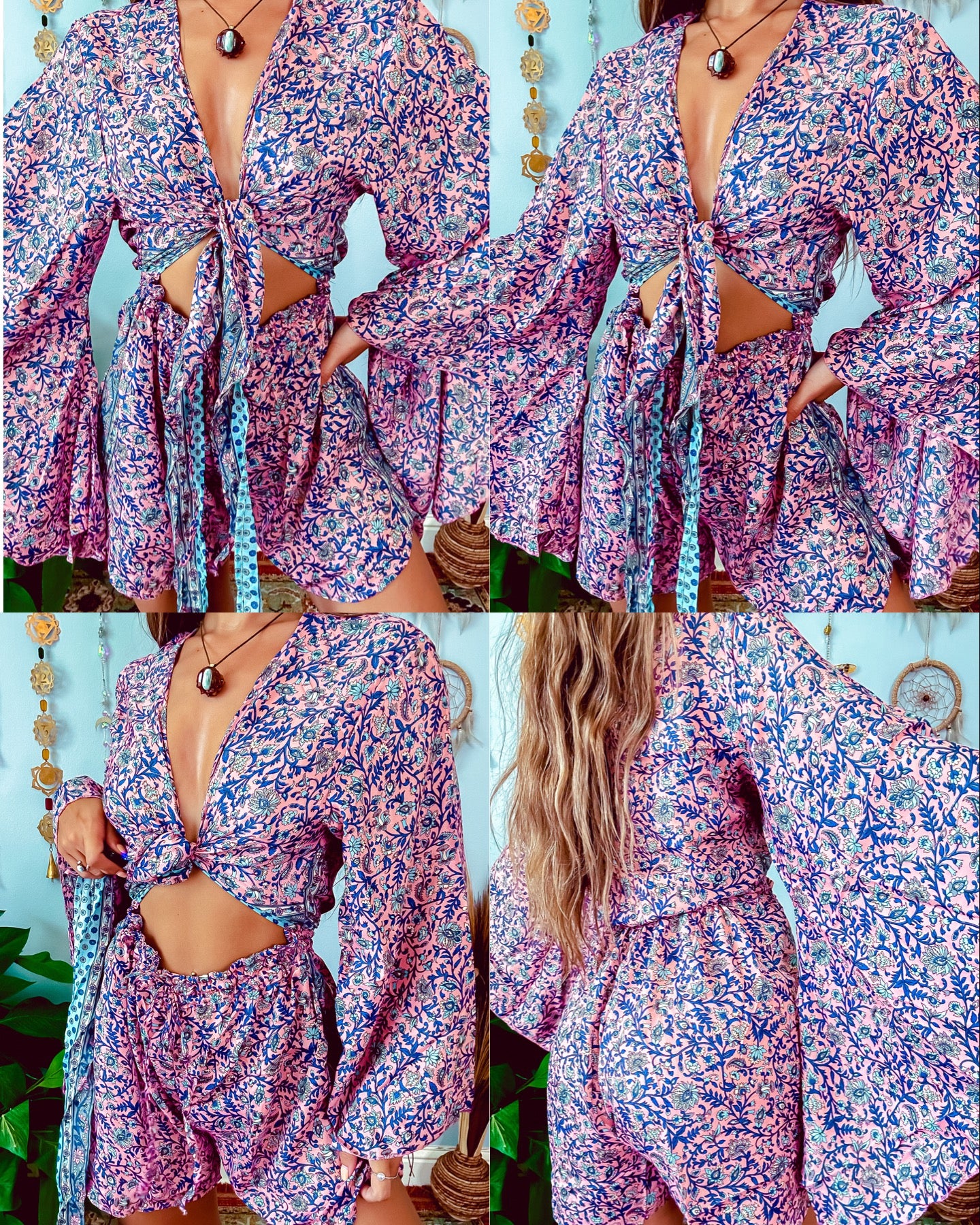SILK BELL SLEEVE ROMPER