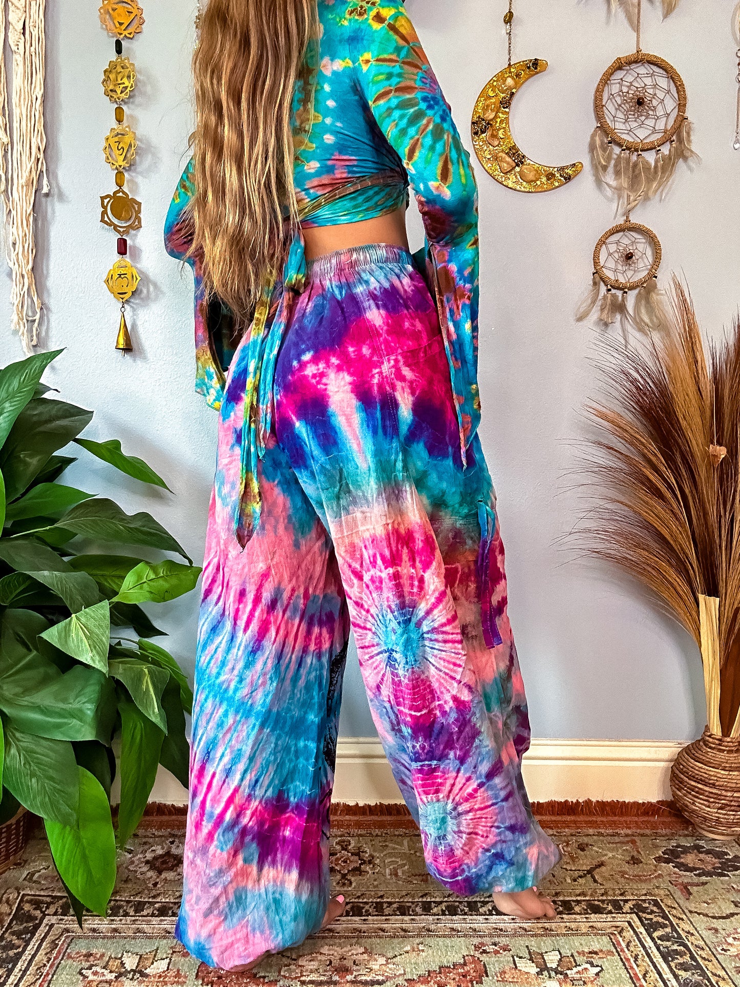 LEILANI HAREM TROUSERS- PINK & BLUE