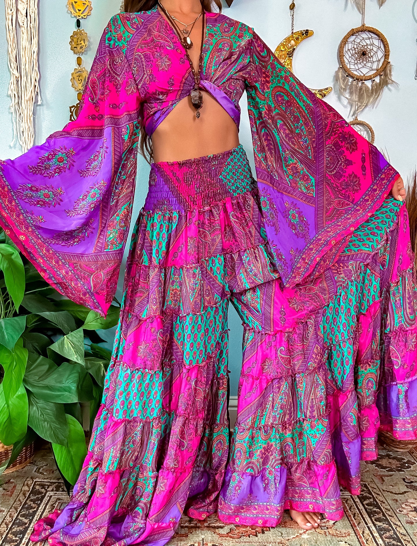WILLOW TOP & PANTS SET - FUCHSIA