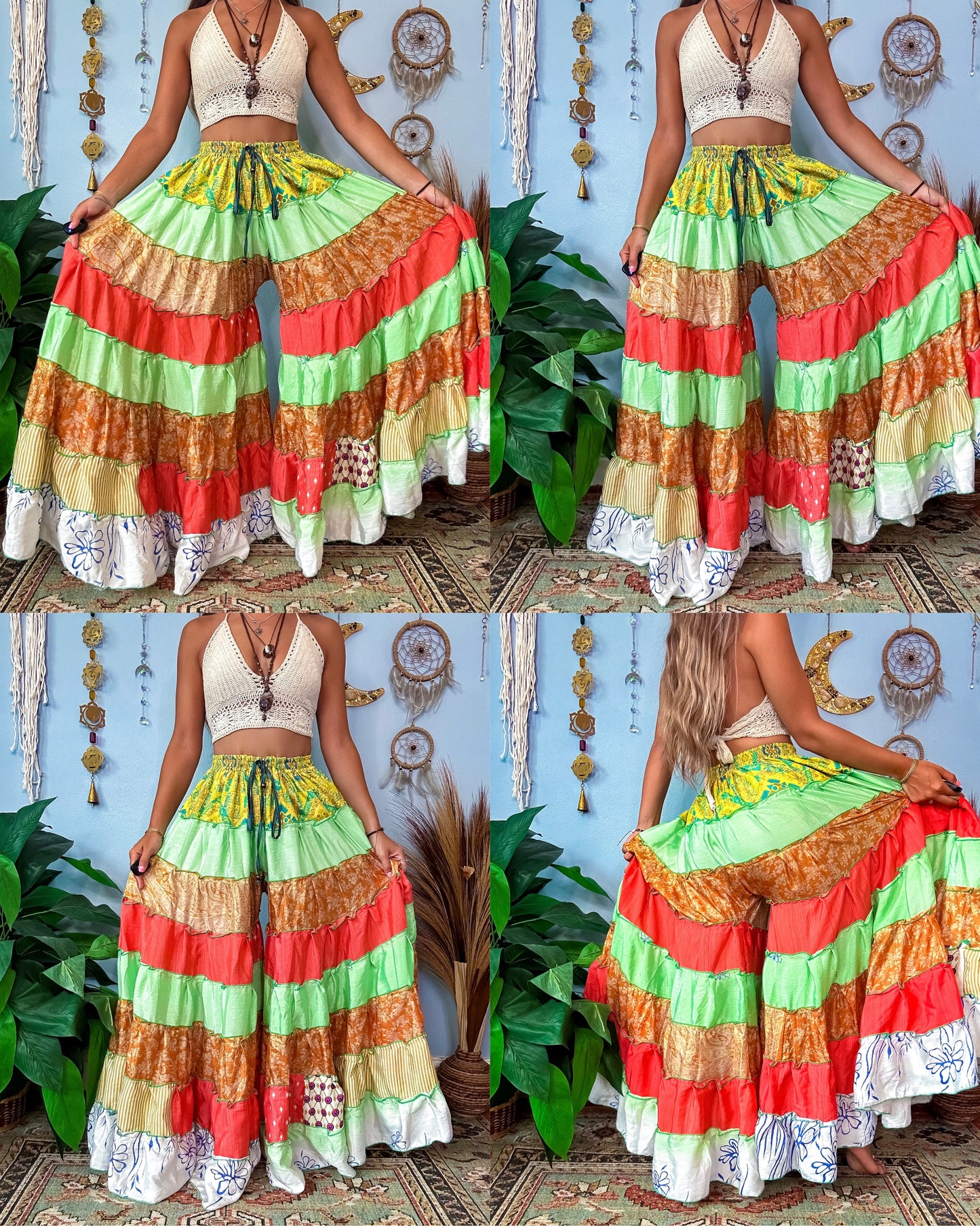 PATCHWORK TIERED PANTS