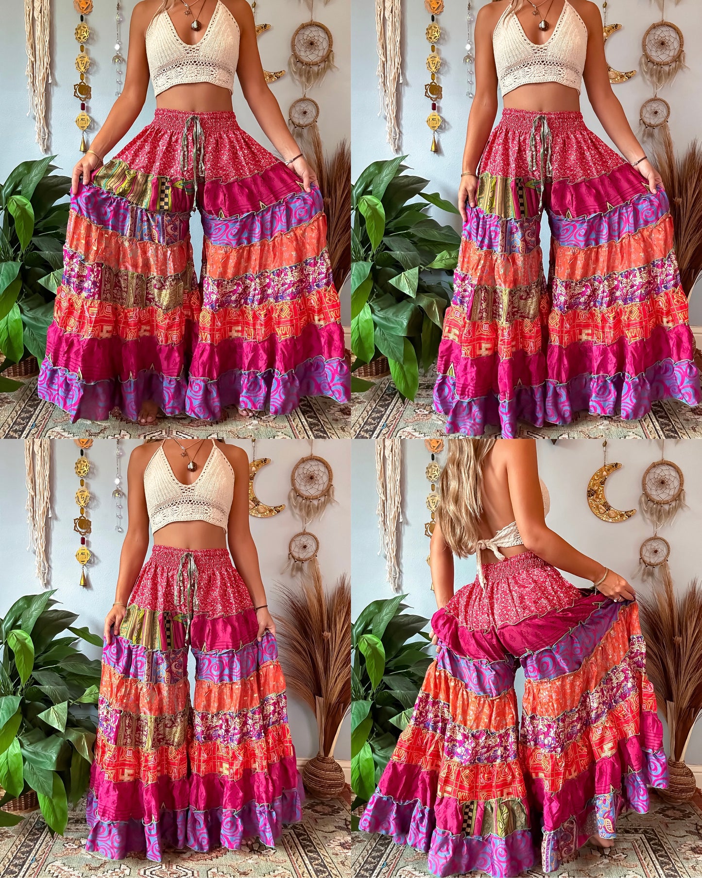 PATCHWORK TIERED PANTS