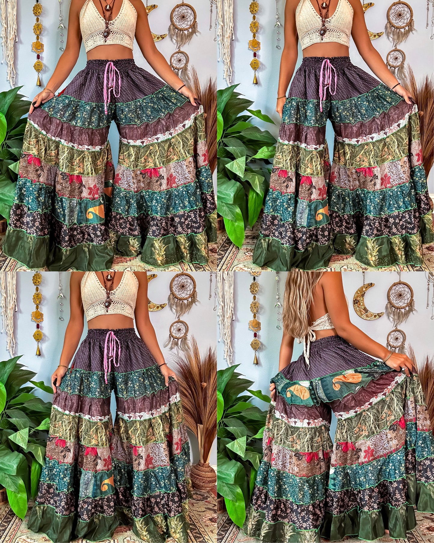 PATCHWORK TIERED PANTS