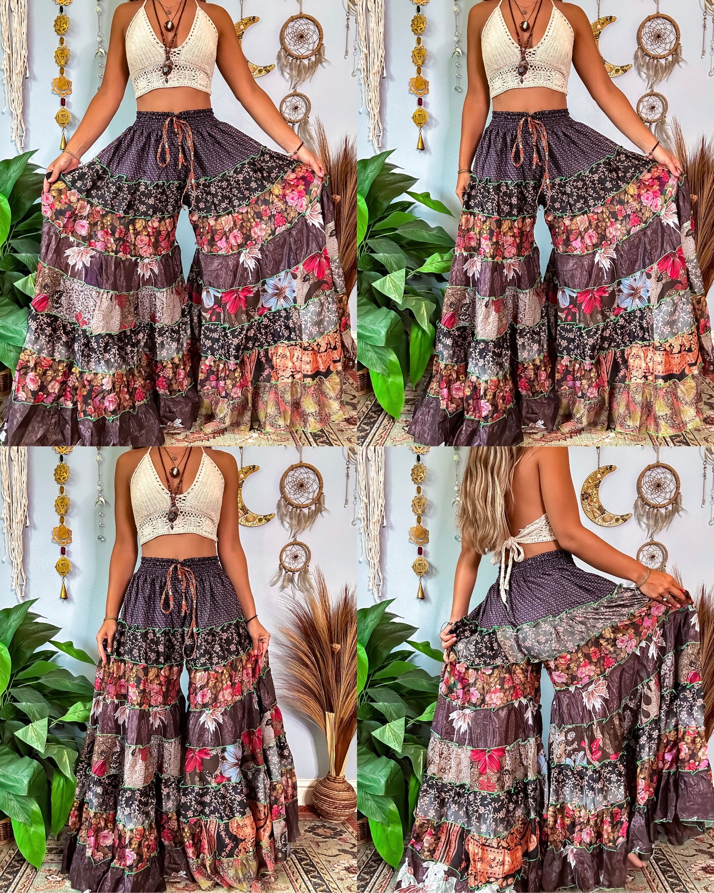 PATCHWORK TIERED PANTS