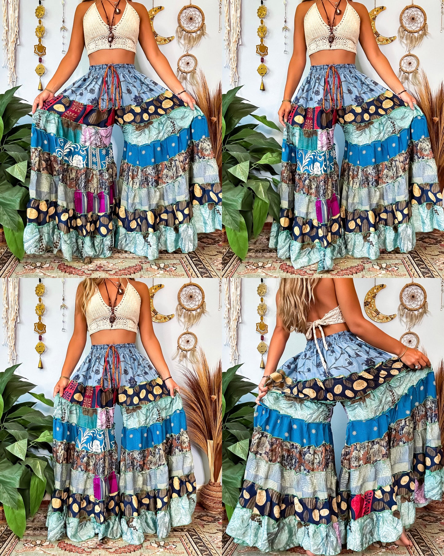 PATCHWORK TIERED PANTS