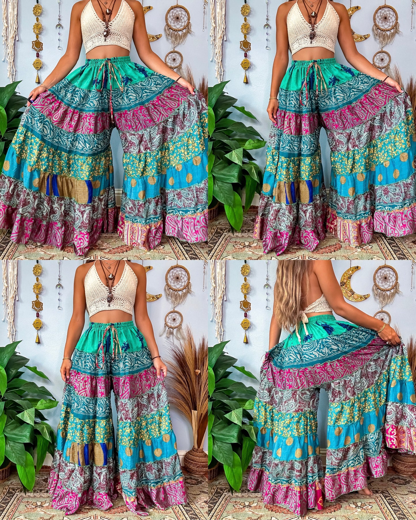 PATCHWORK TIERED PANTS