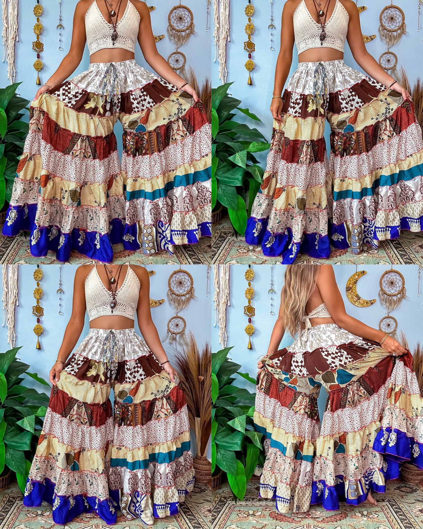 PATCHWORK TIERED PANTS