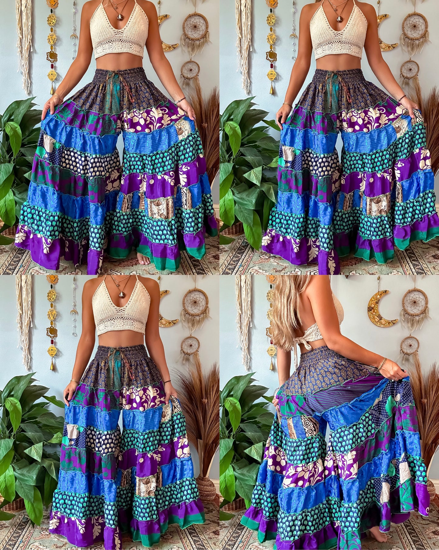 PATCHWORK TIERED PANTS