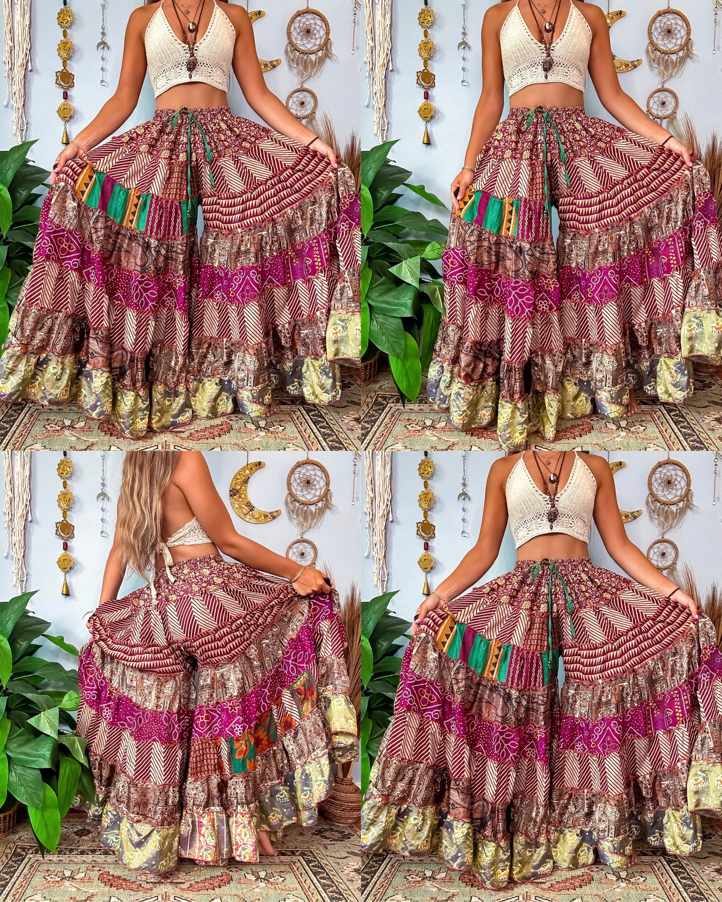 PATCHWORK TIERED PANTS