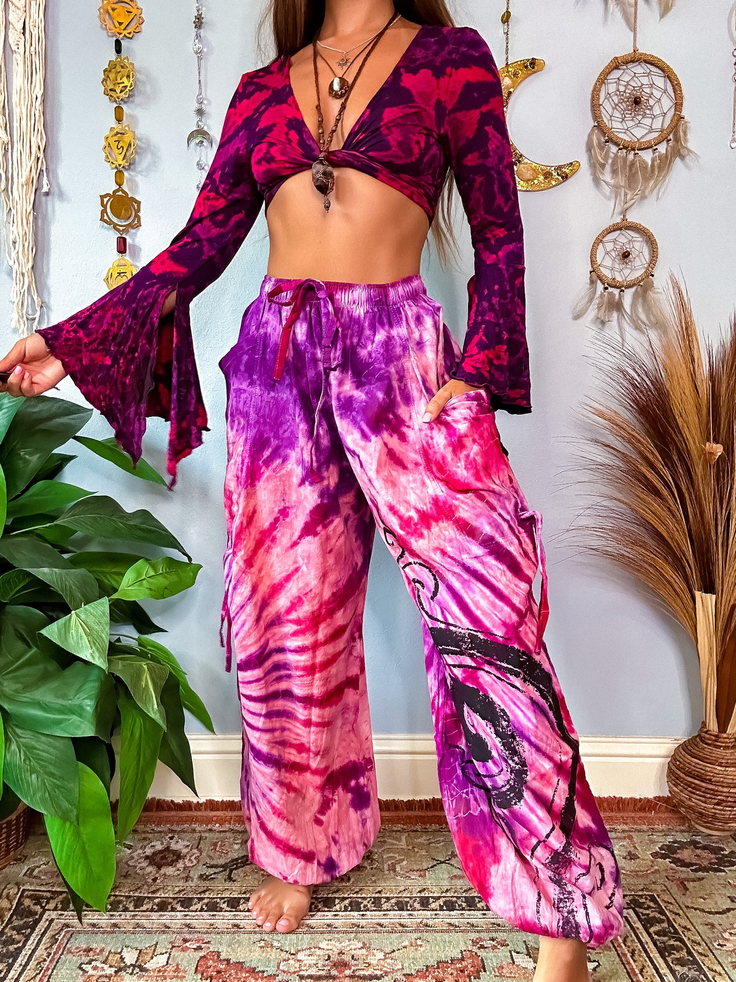 LEILANI HAREM TROUSERS - PINK & PURPLE