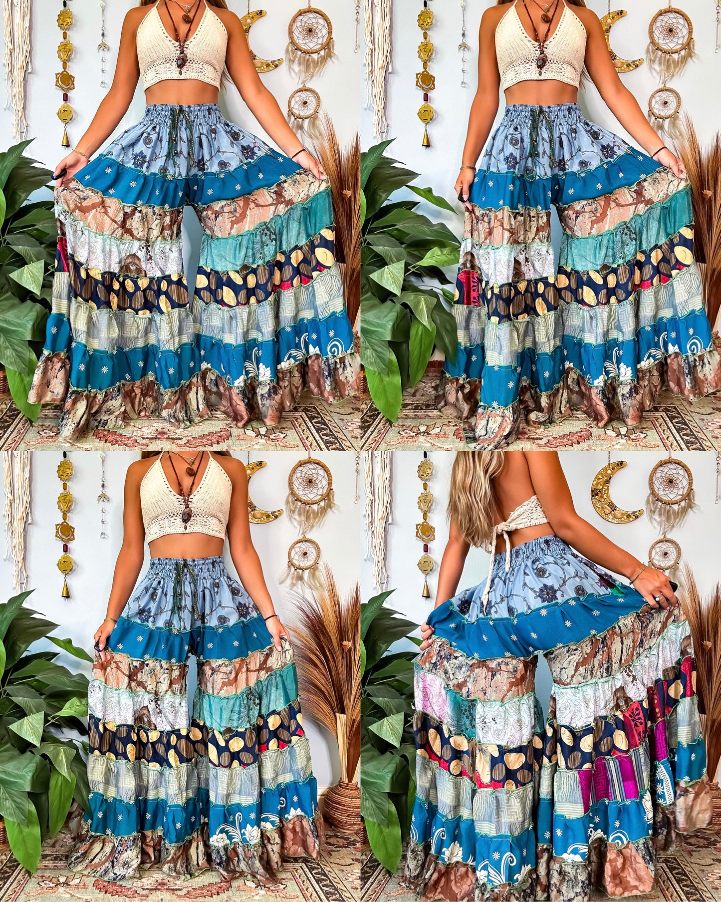 PATCHWORK TIERED PANTS