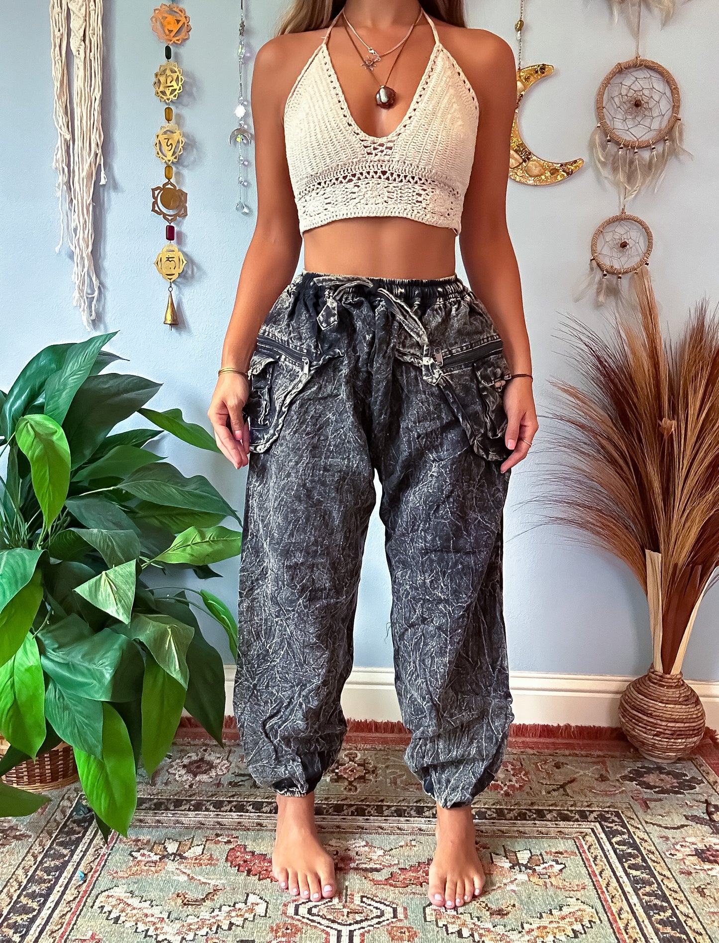 CEDAR HAREM TROUSERS - STONE