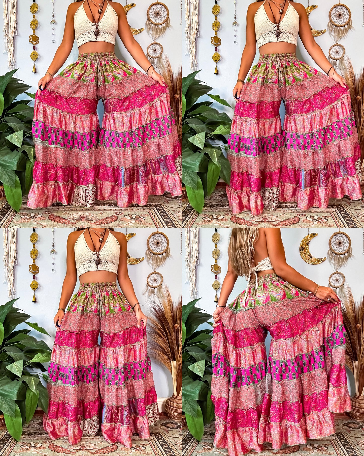 PATCHWORK TIERED PANTS