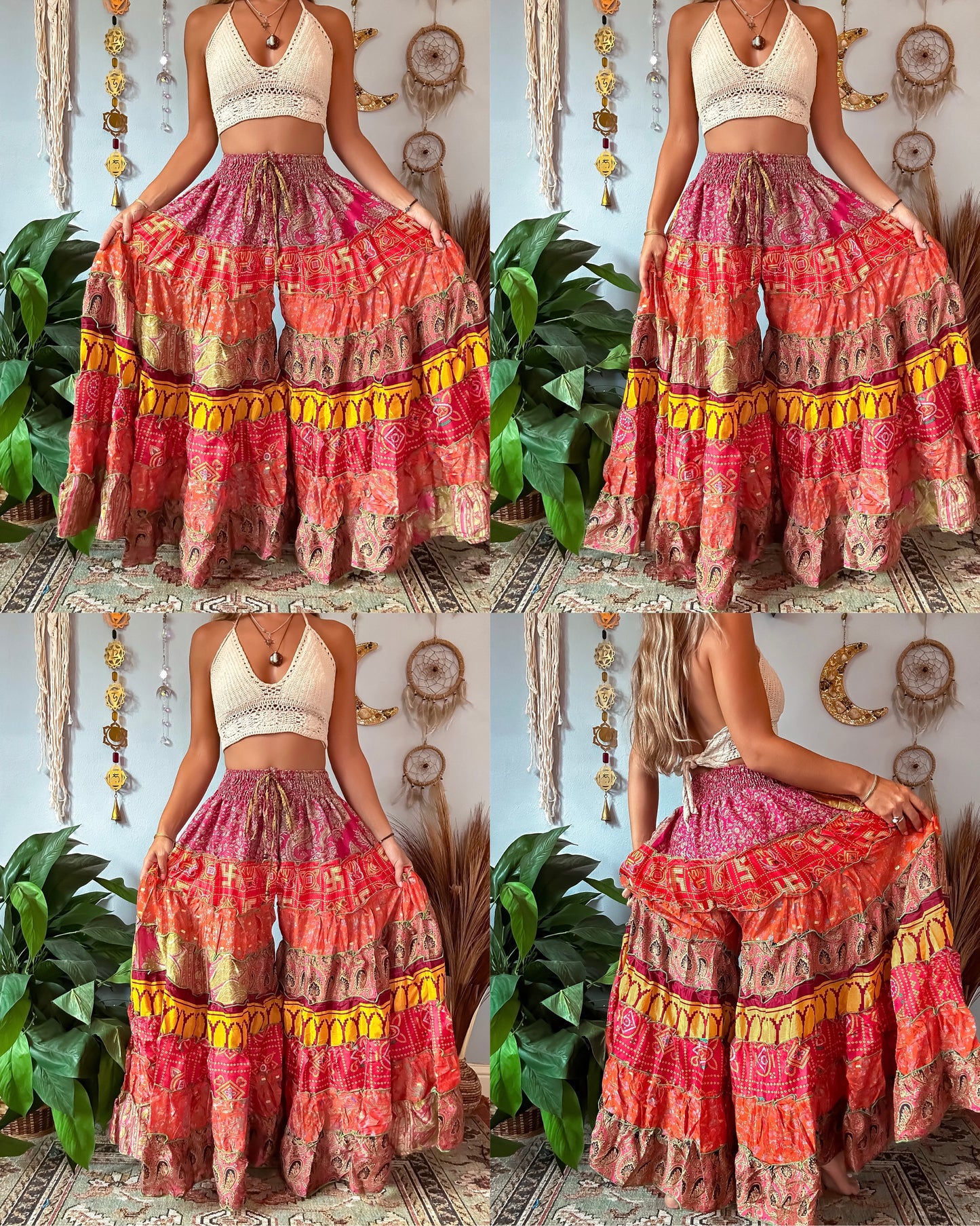 PATCHWORK TIERED PANTS