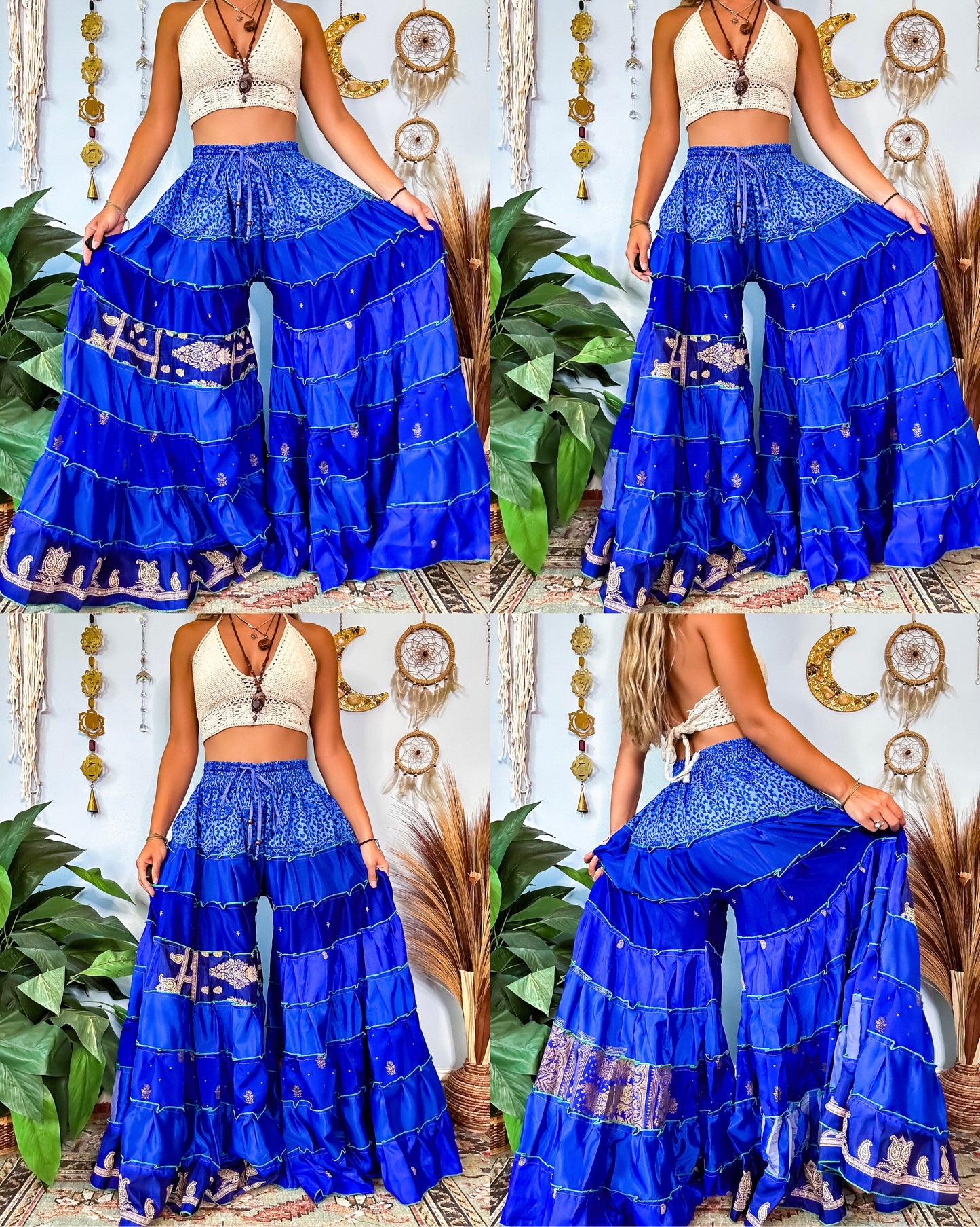 PATCHWORK TIERED PANTS