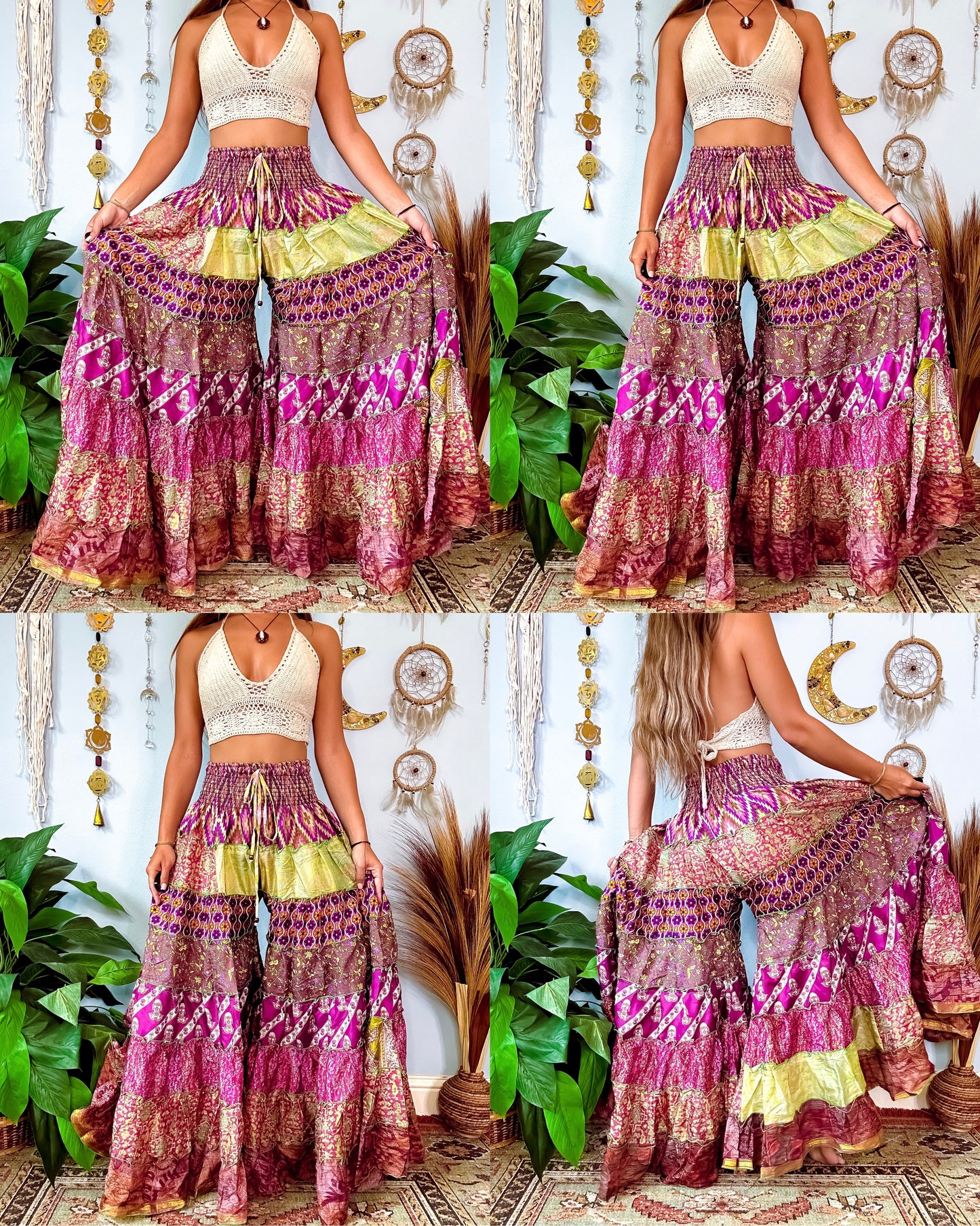 PATCHWORK TIERED PANTS