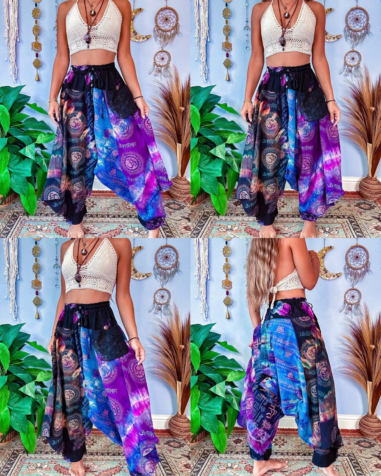 OMARI DROP CROTCH HAREM TROUSERS