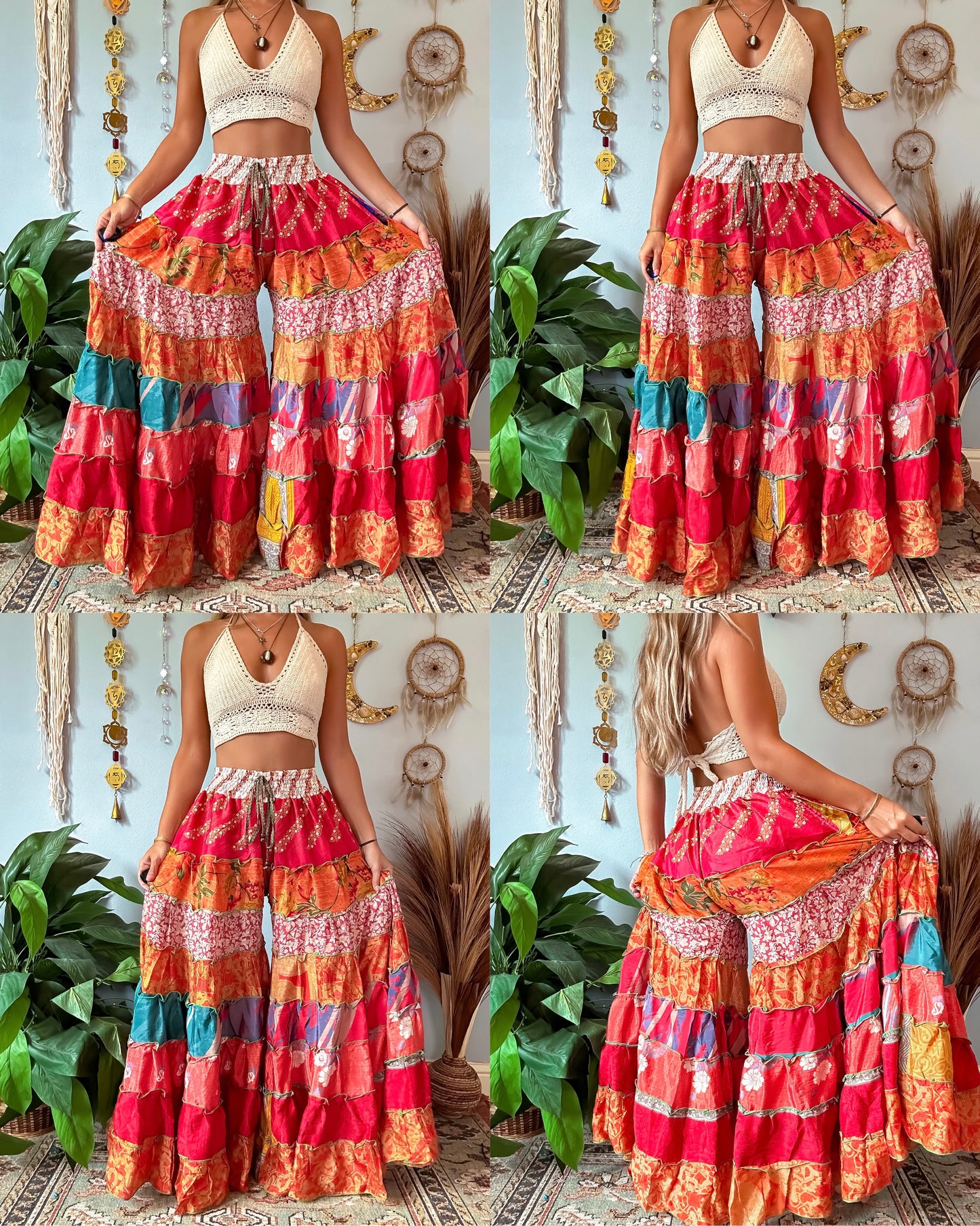 PATCHWORK TIERED PANTS