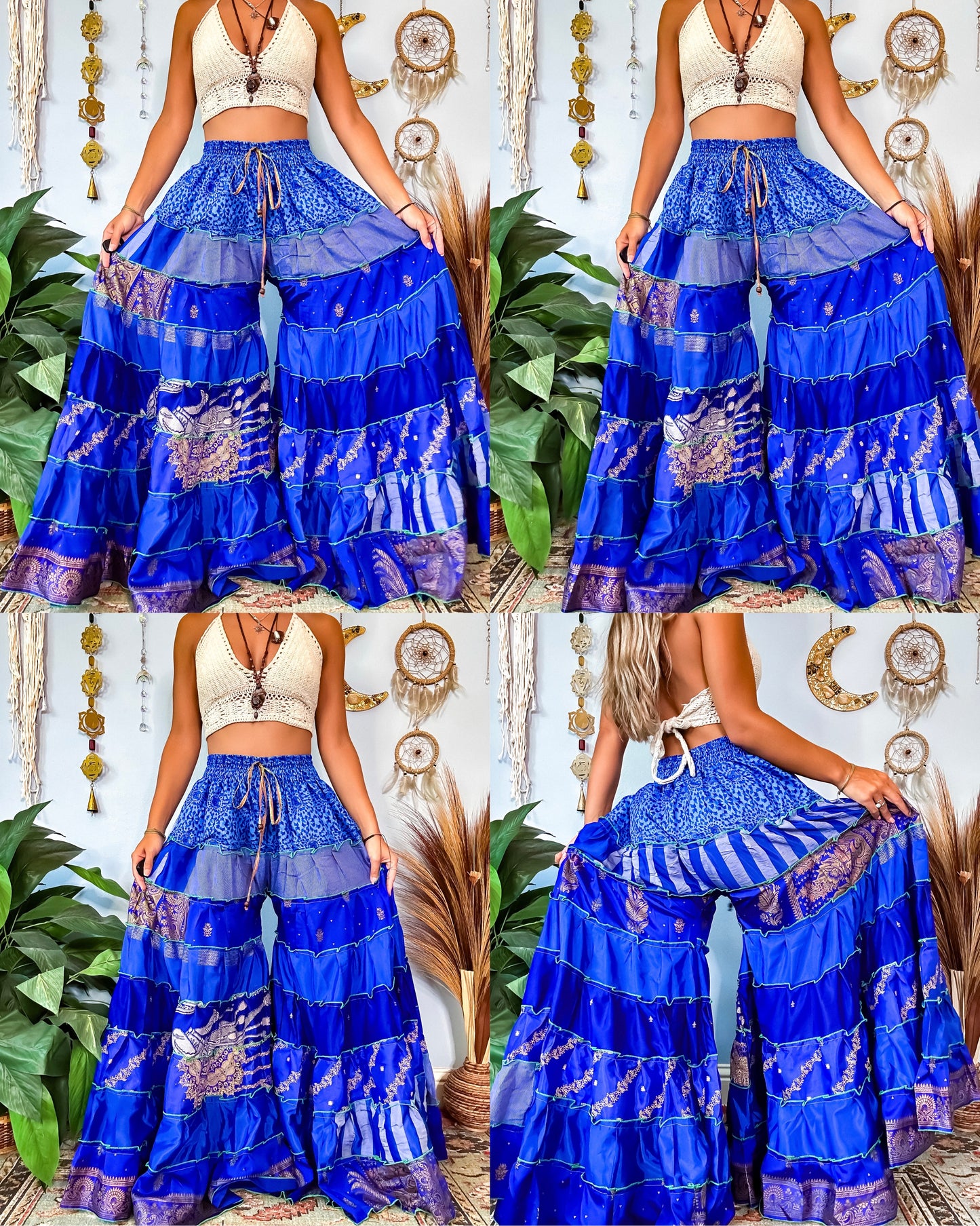 PATCHWORK TIERED PANTS