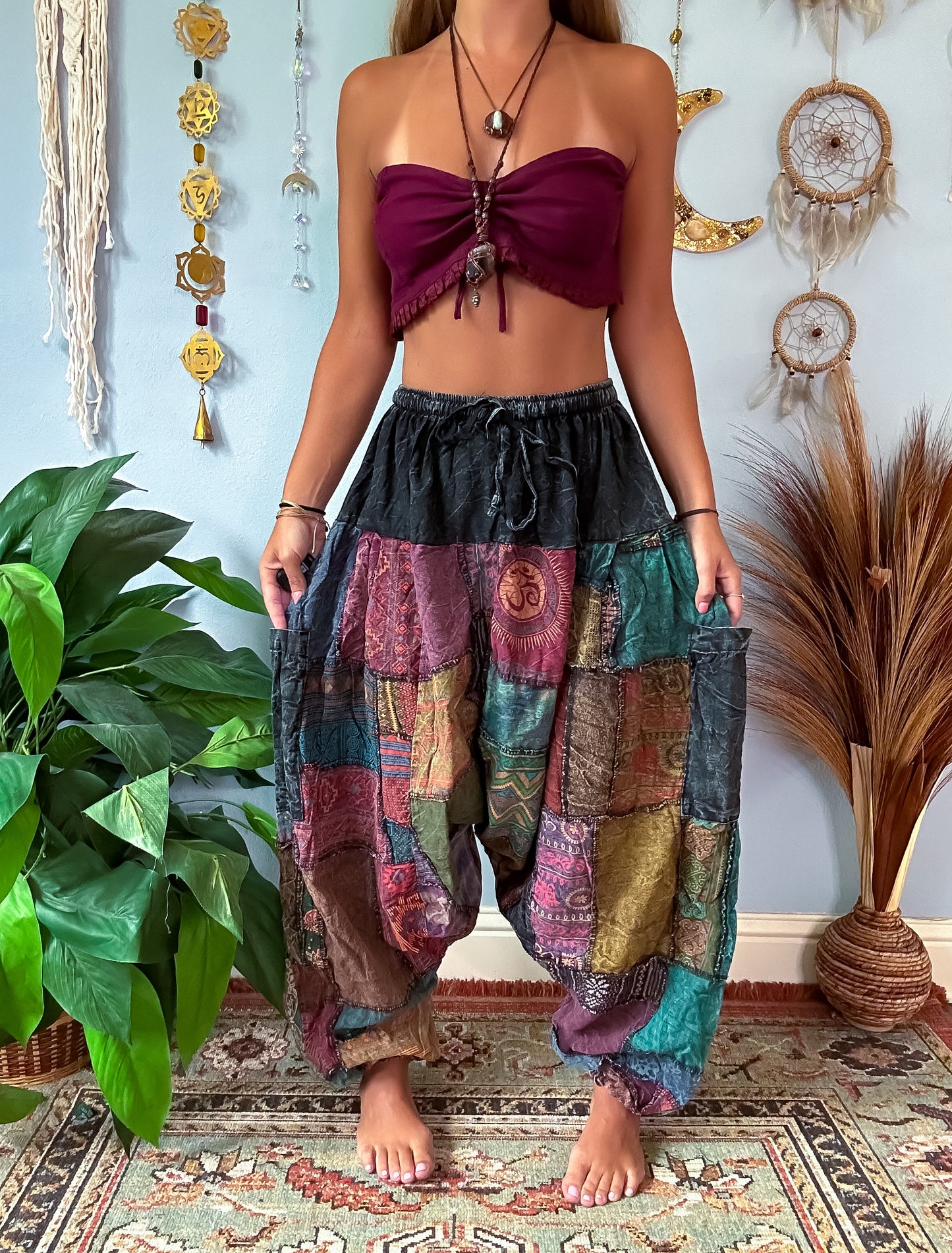 FORESTER HAREM TROUSERS - STONE / EARTH