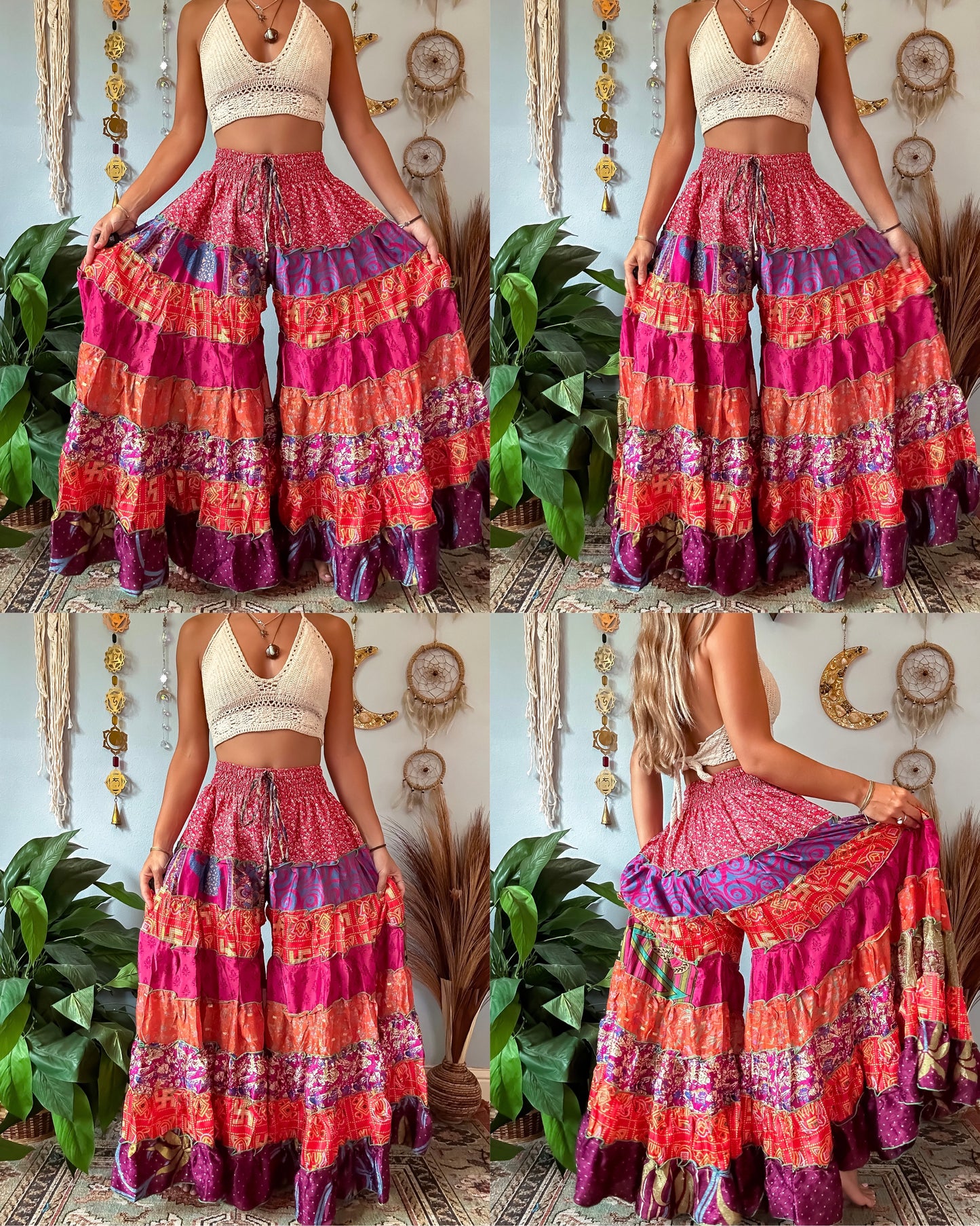 PATCHWORK TIERED PANTS