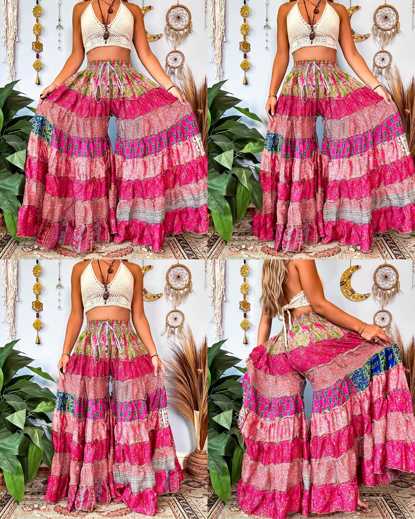 PATCHWORK TIERED PANTS
