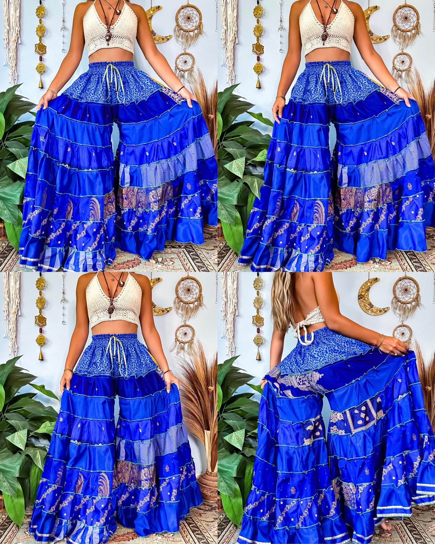 PATCHWORK TIERED PANTS