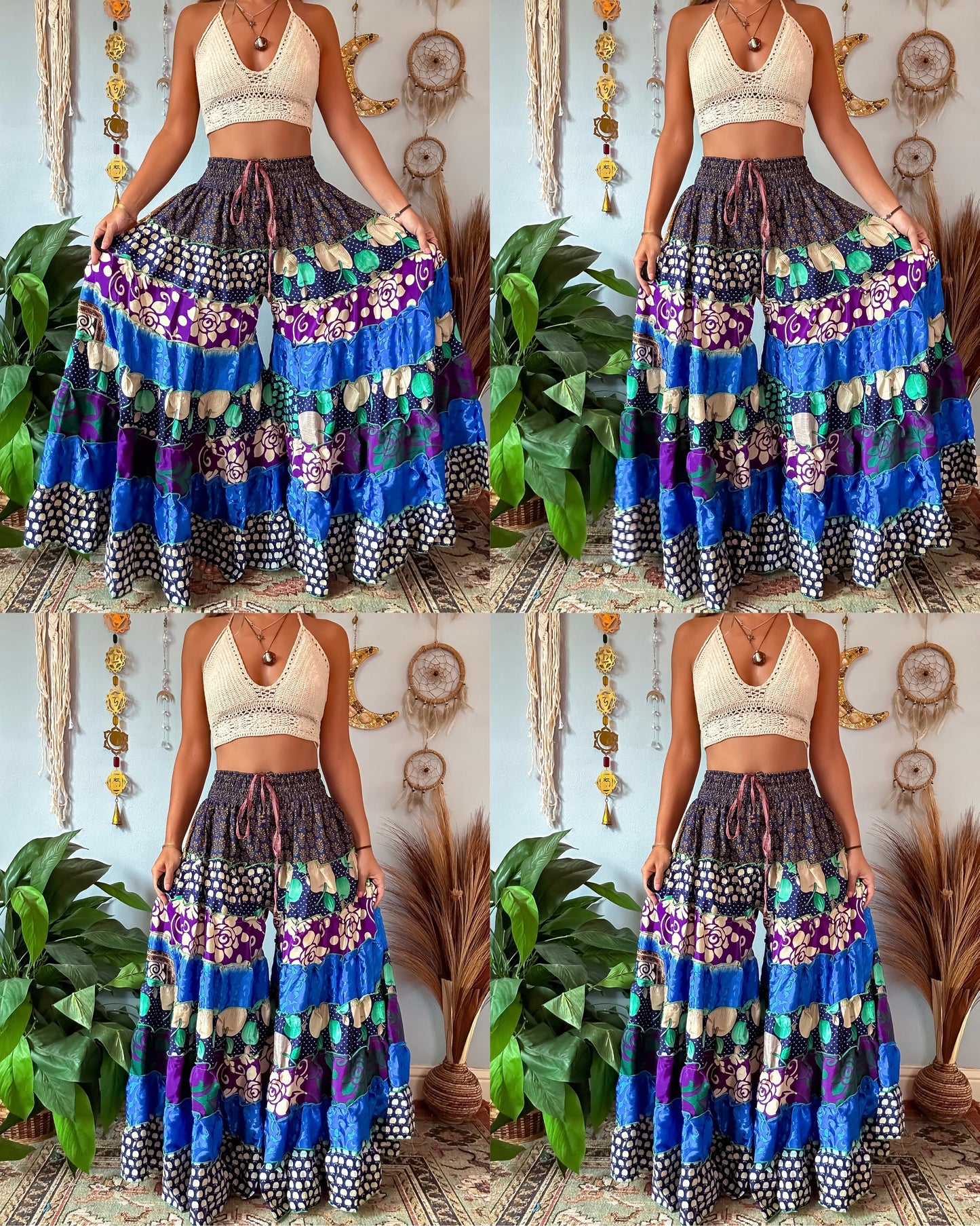 PATCHWORK TIERED PANTS