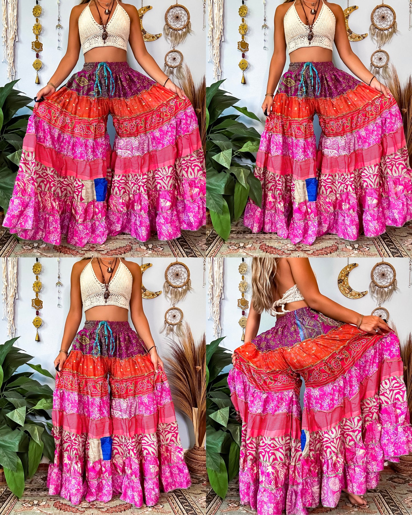 PATCHWORK TIERED PANTS