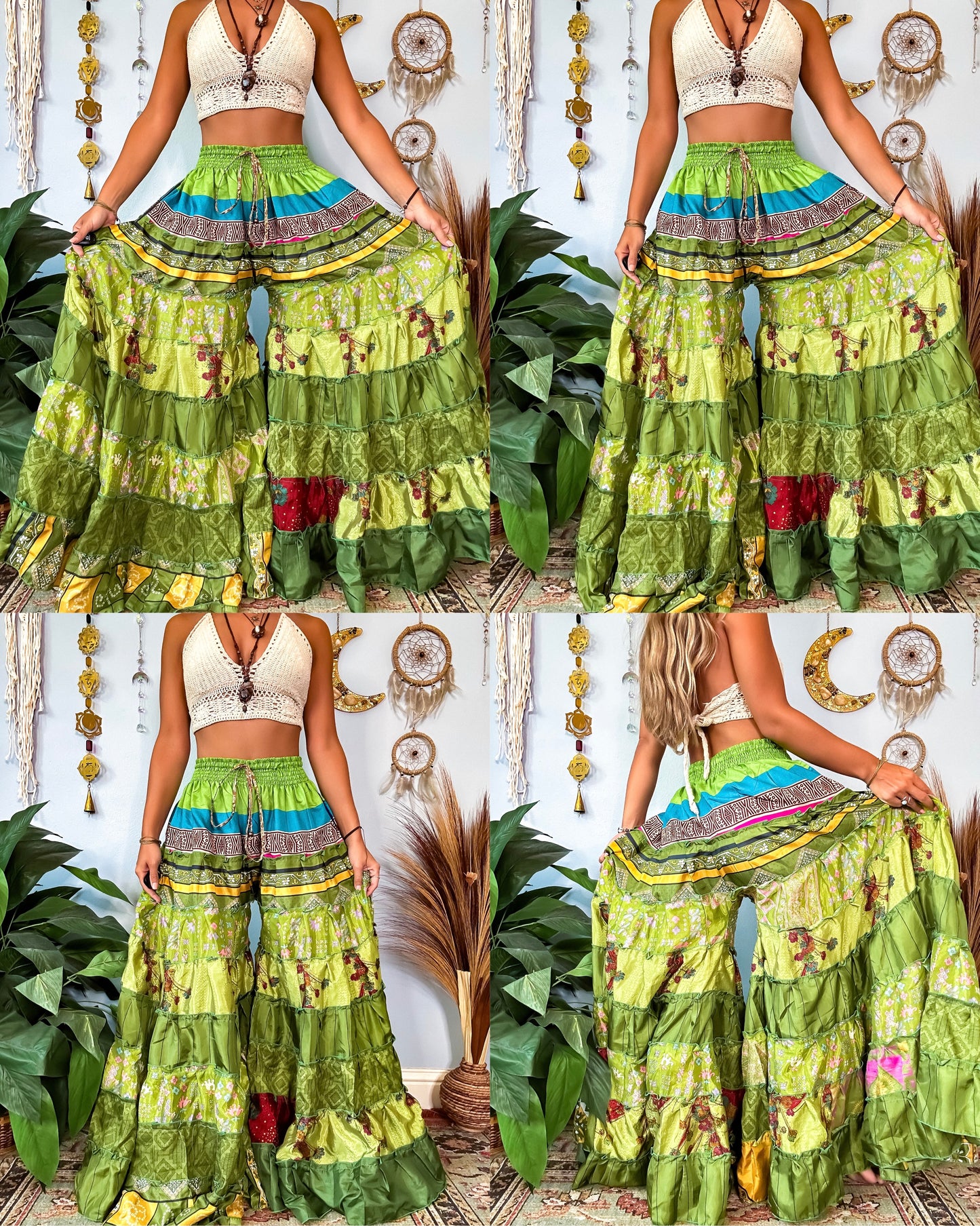 PATCHWORK TIERED PANTS