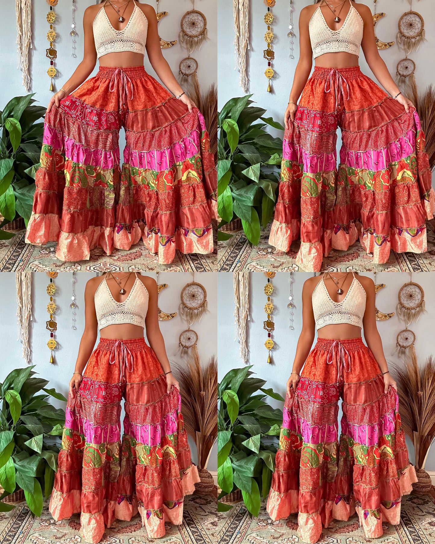 PATCHWORK TIERED PANTS