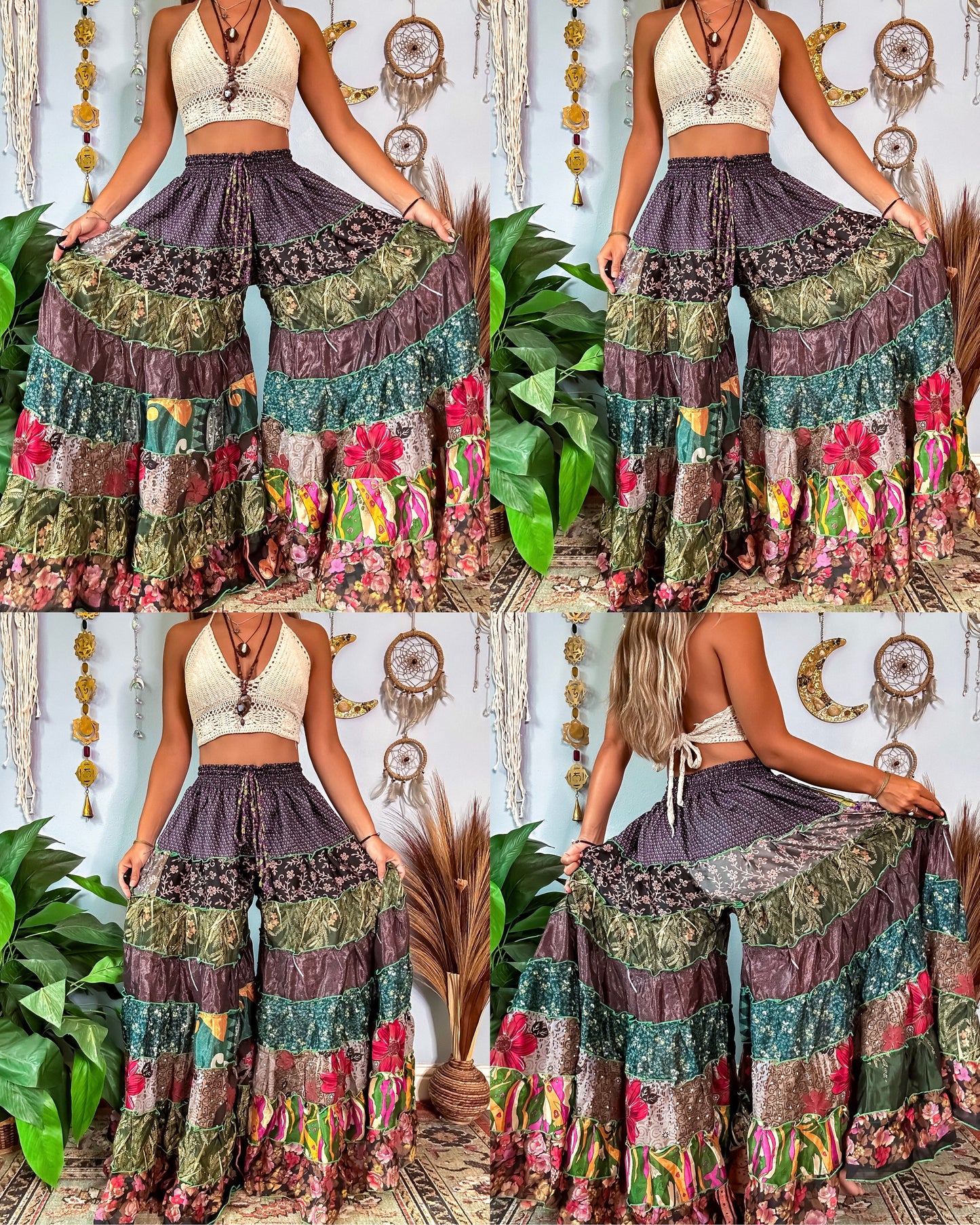 PATCHWORK TIERED PANTS