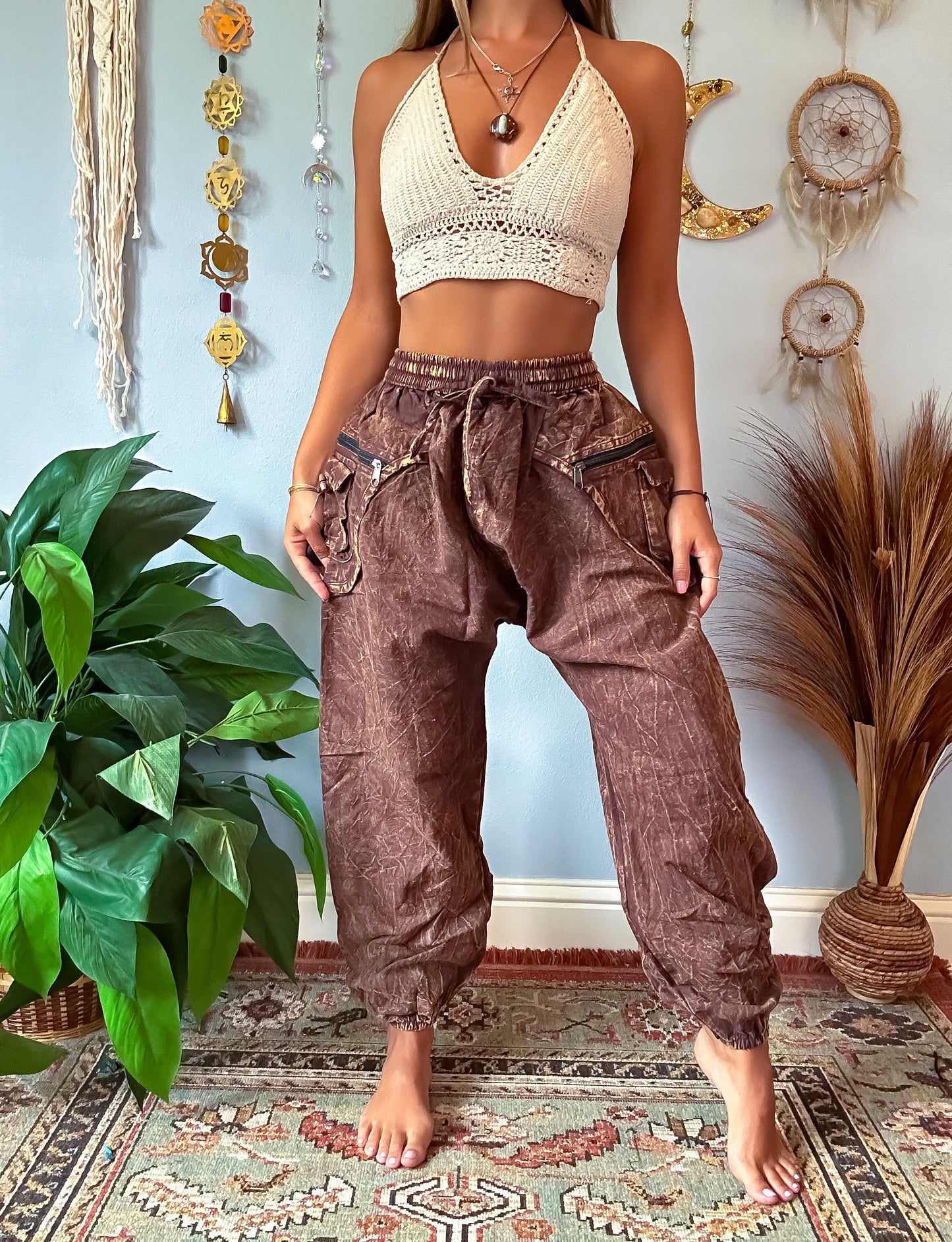 CEDAR HAREM TROUSERS - EARTH
