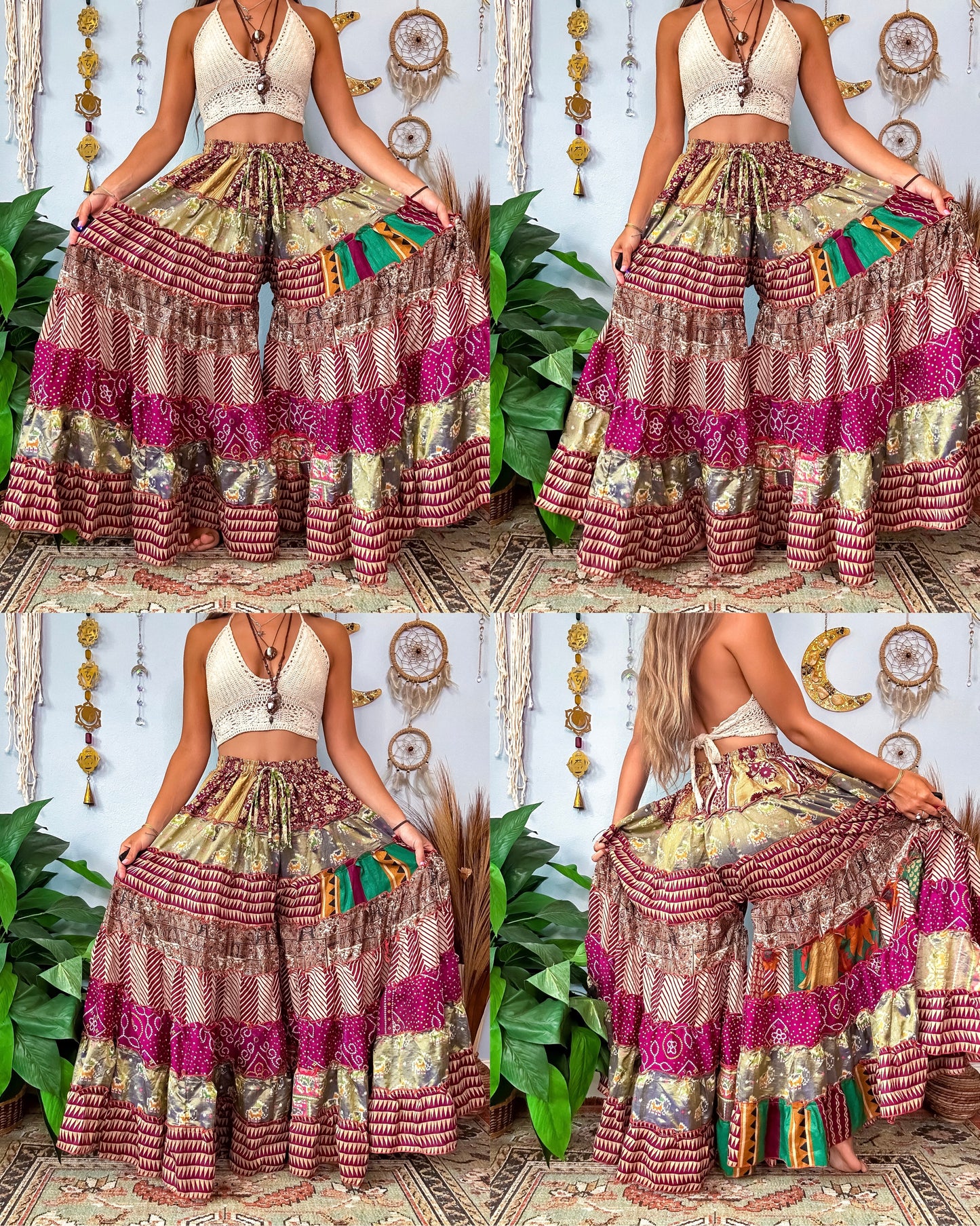 PATCHWORK TIERED PANTS
