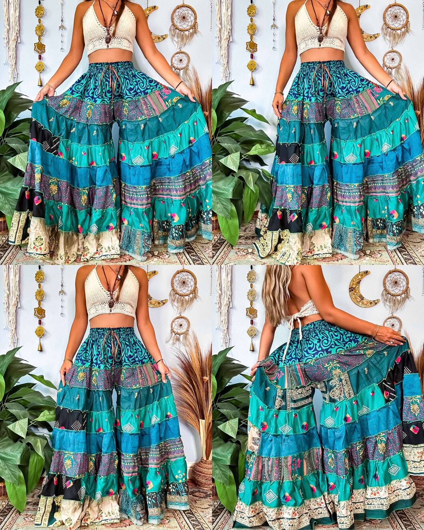 PATCHWORK TIERED PANTS