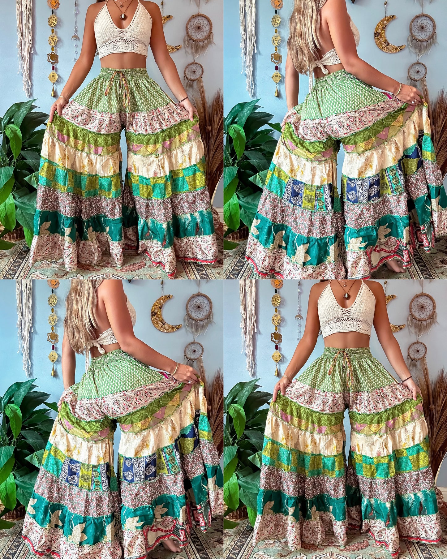 PATCHWORK TIERED PANTS